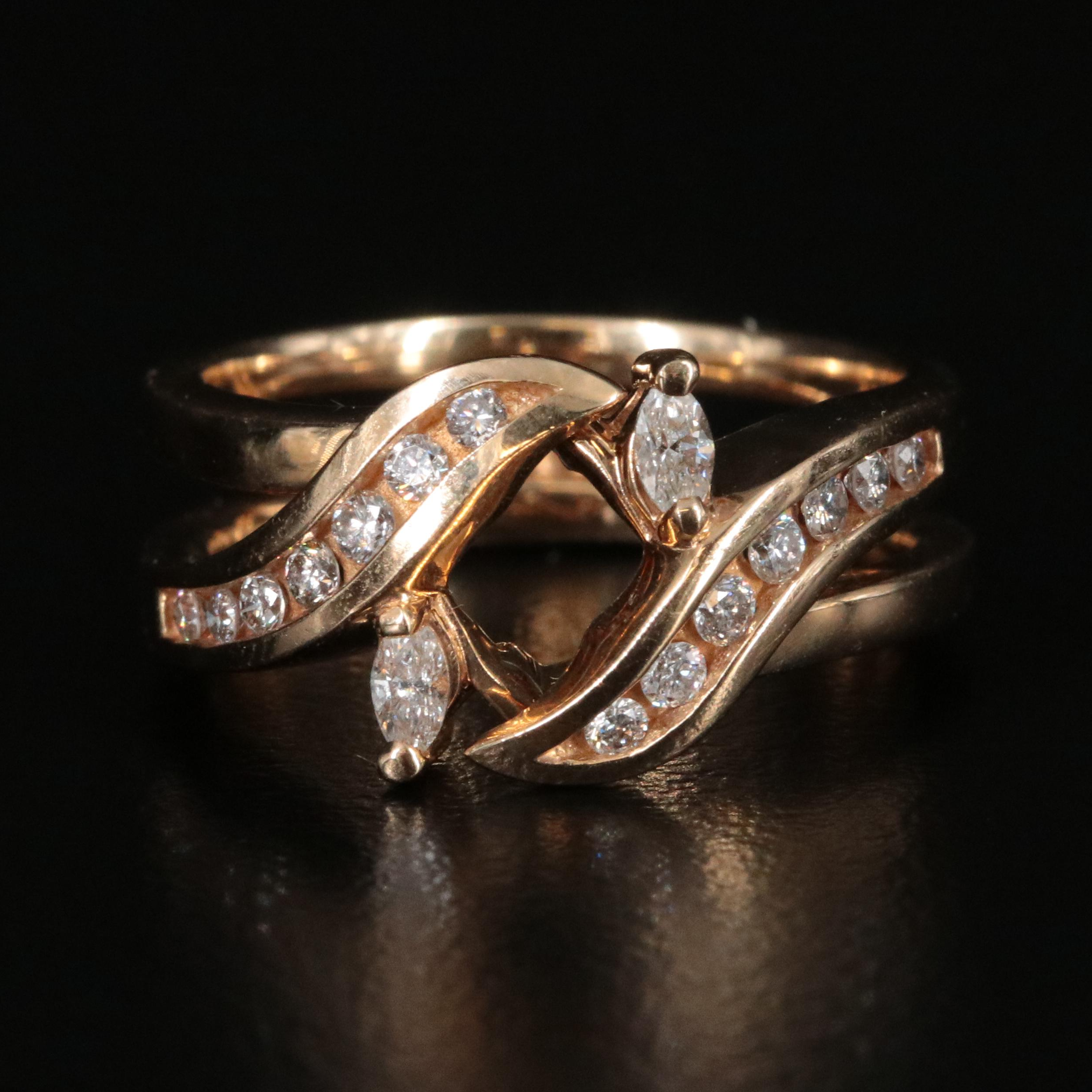 14K 0.42 CTW Hinged Enhancer Ring