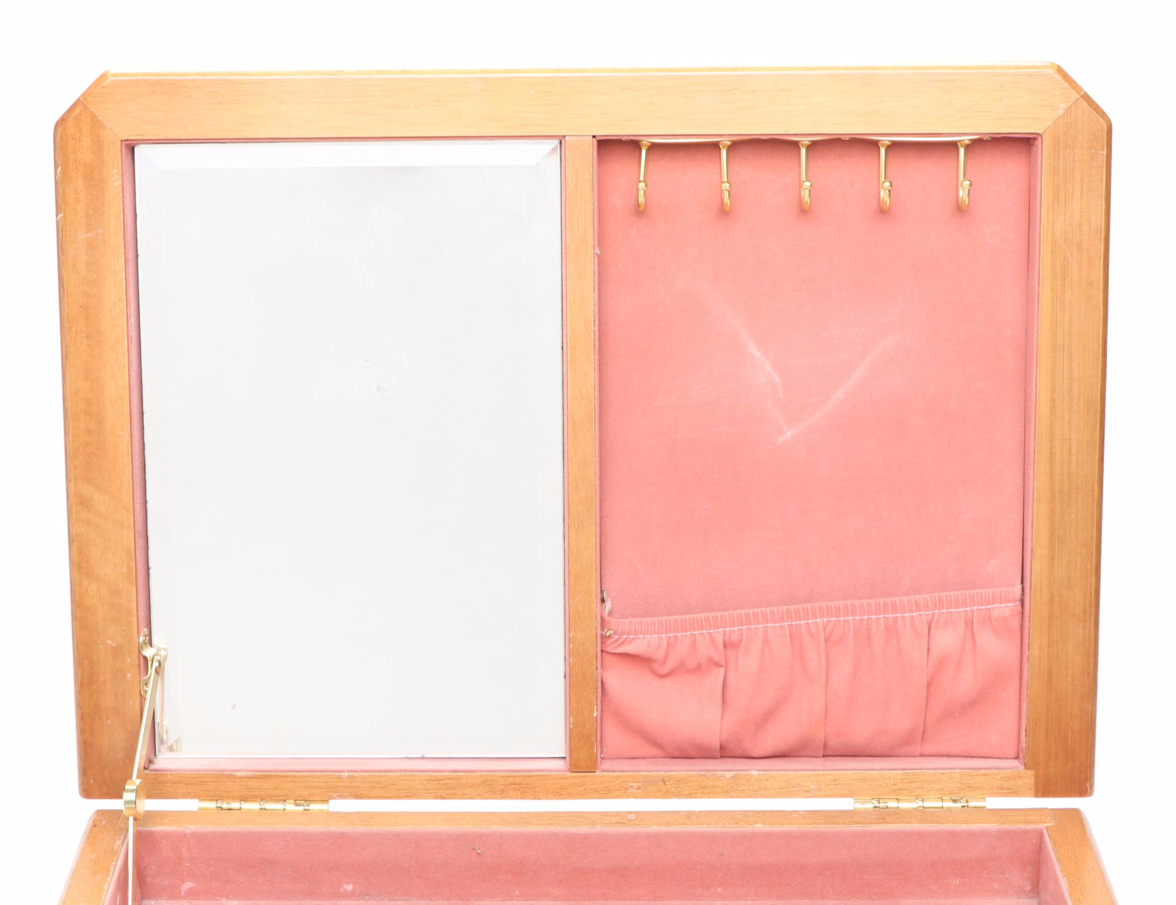 Wood Vanity Box with Brass Handles