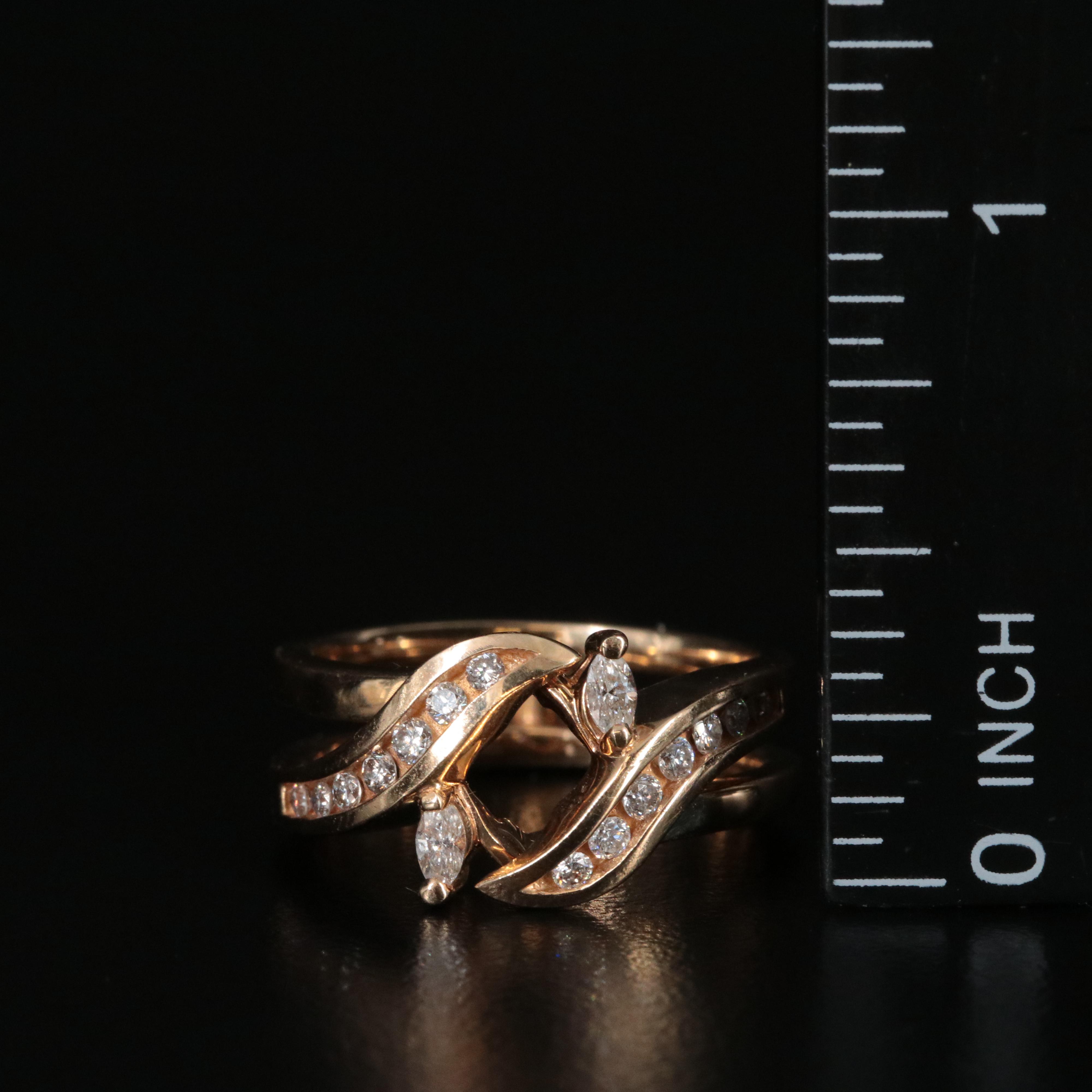 14K 0.42 CTW Hinged Enhancer Ring