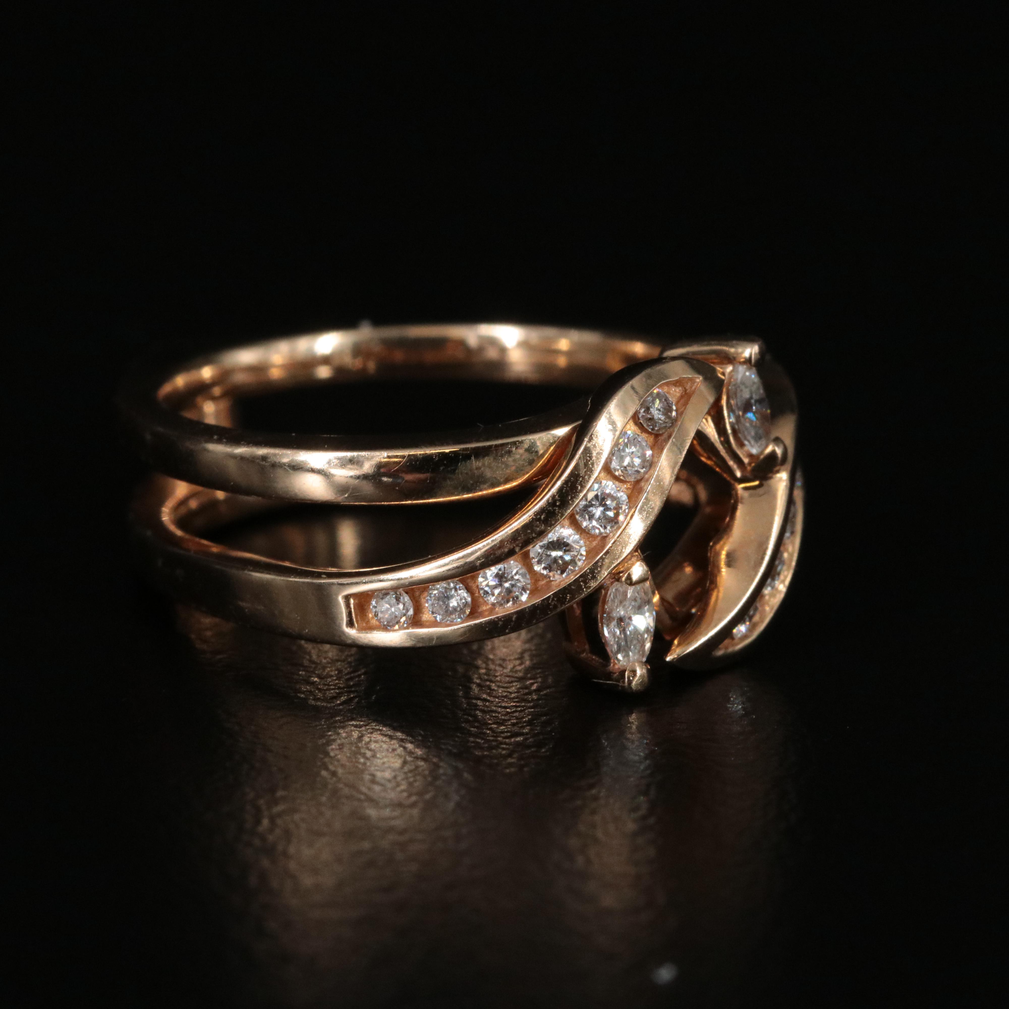 14K 0.42 CTW Hinged Enhancer Ring
