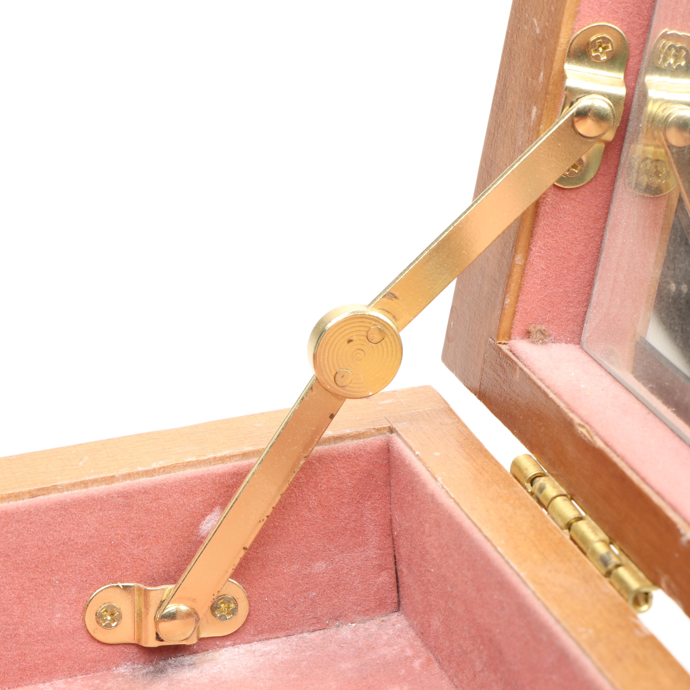 Wood Vanity Box with Brass Handles