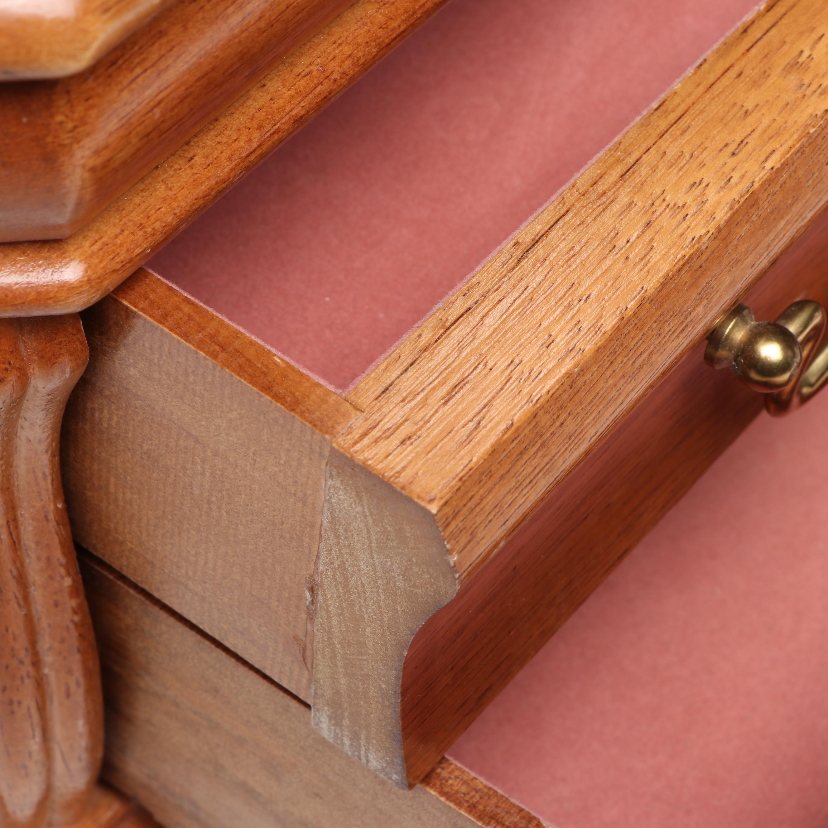Wood Vanity Box with Brass Handles