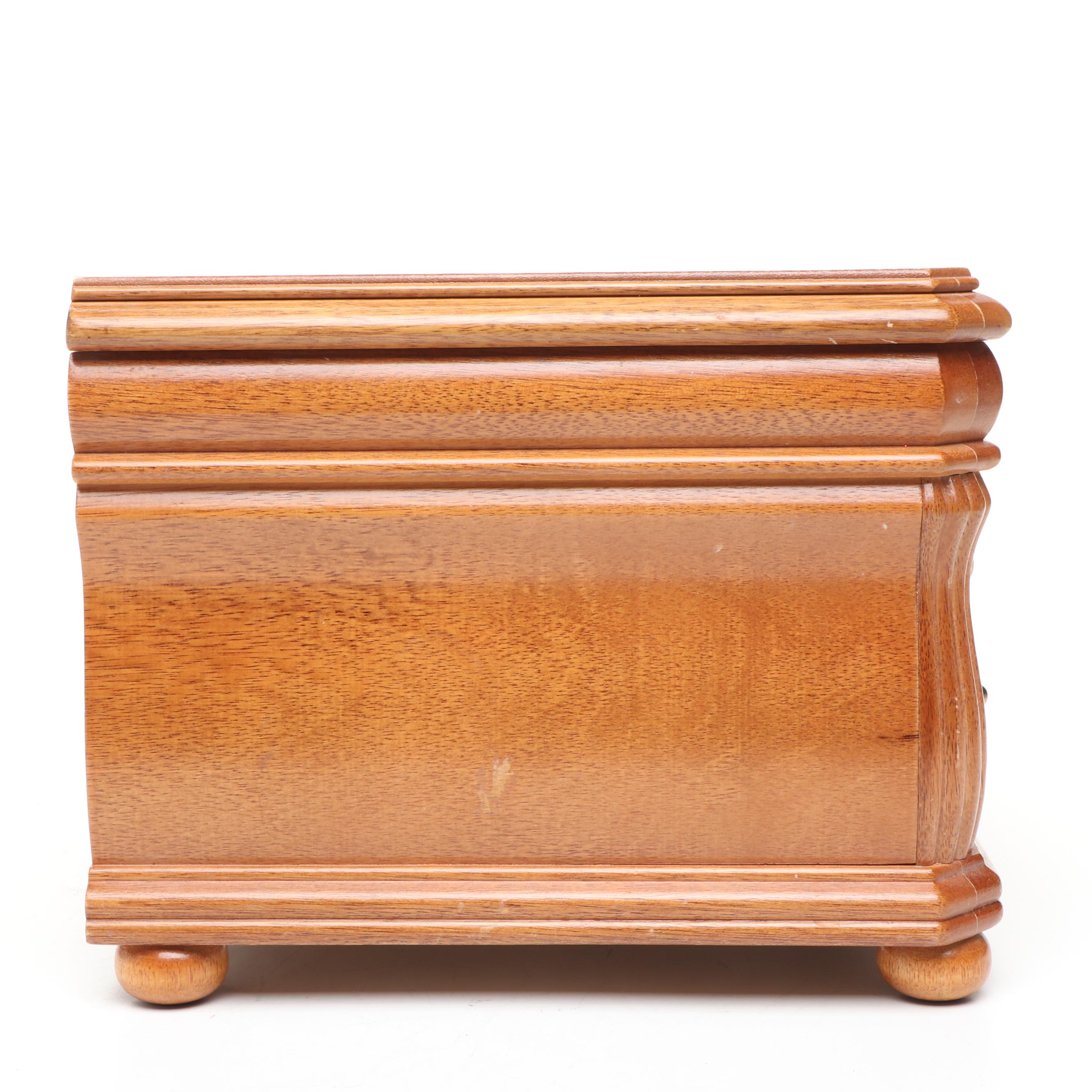 Wood Vanity Box with Brass Handles