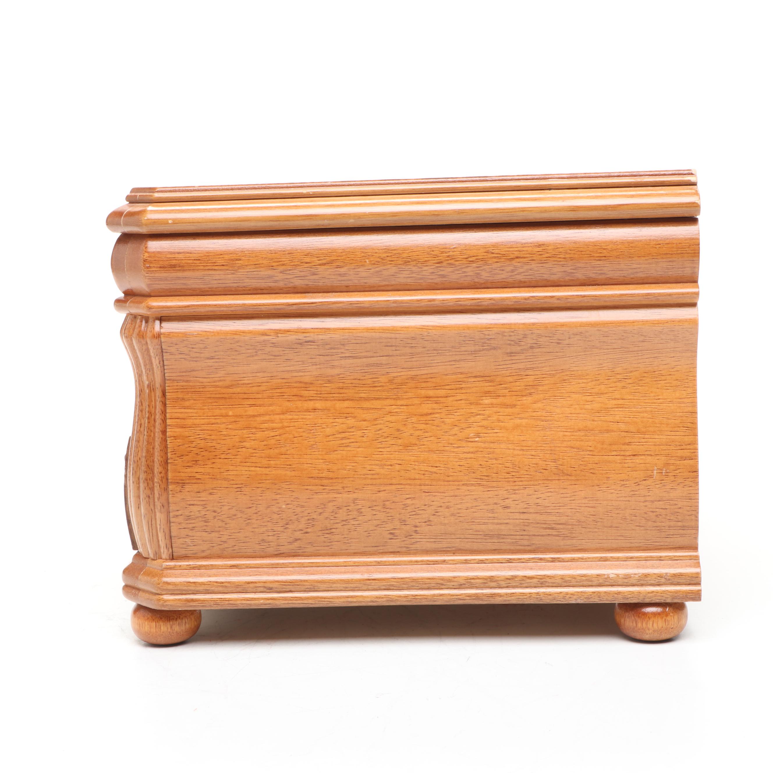 Wood Vanity Box with Brass Handles