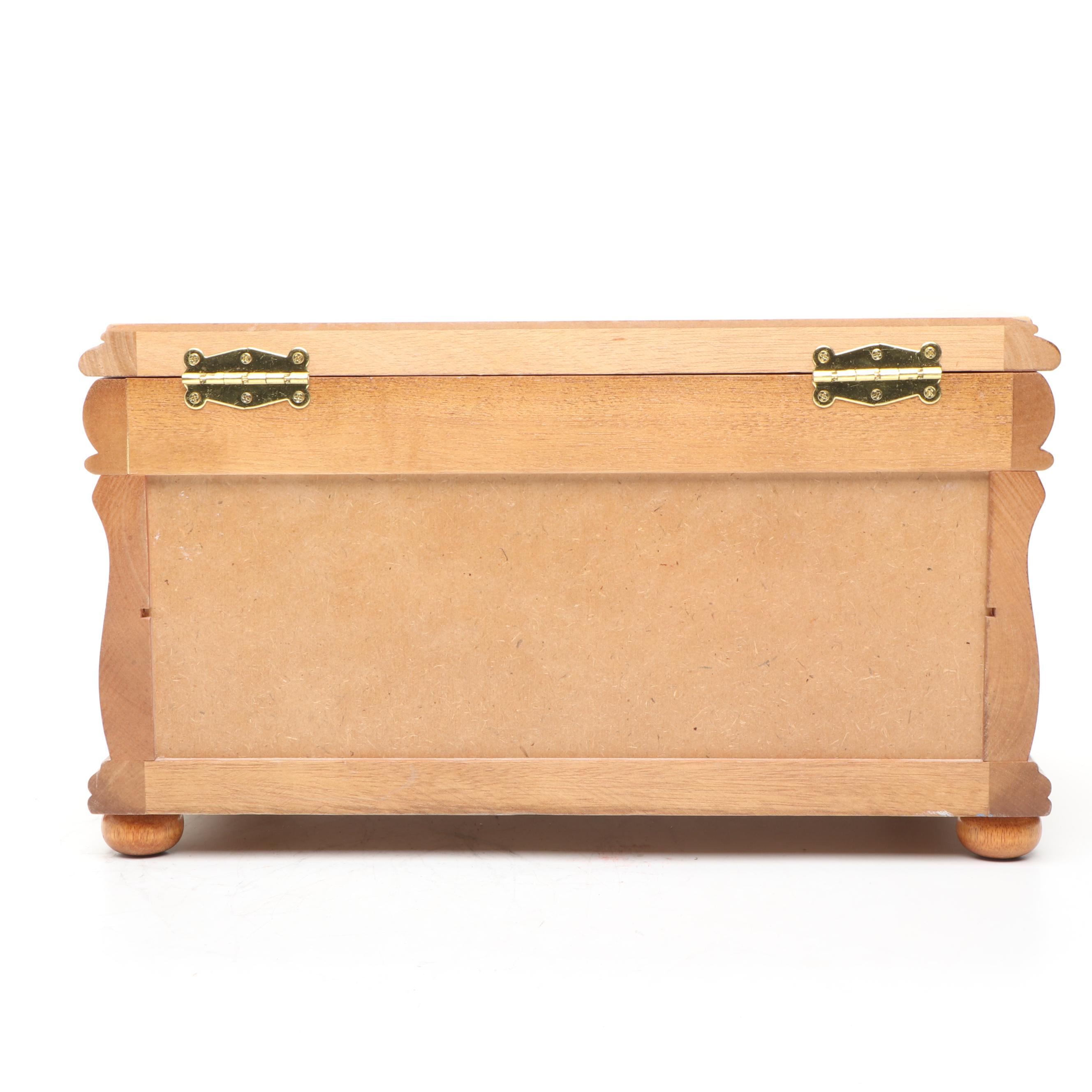 Wood Vanity Box with Brass Handles