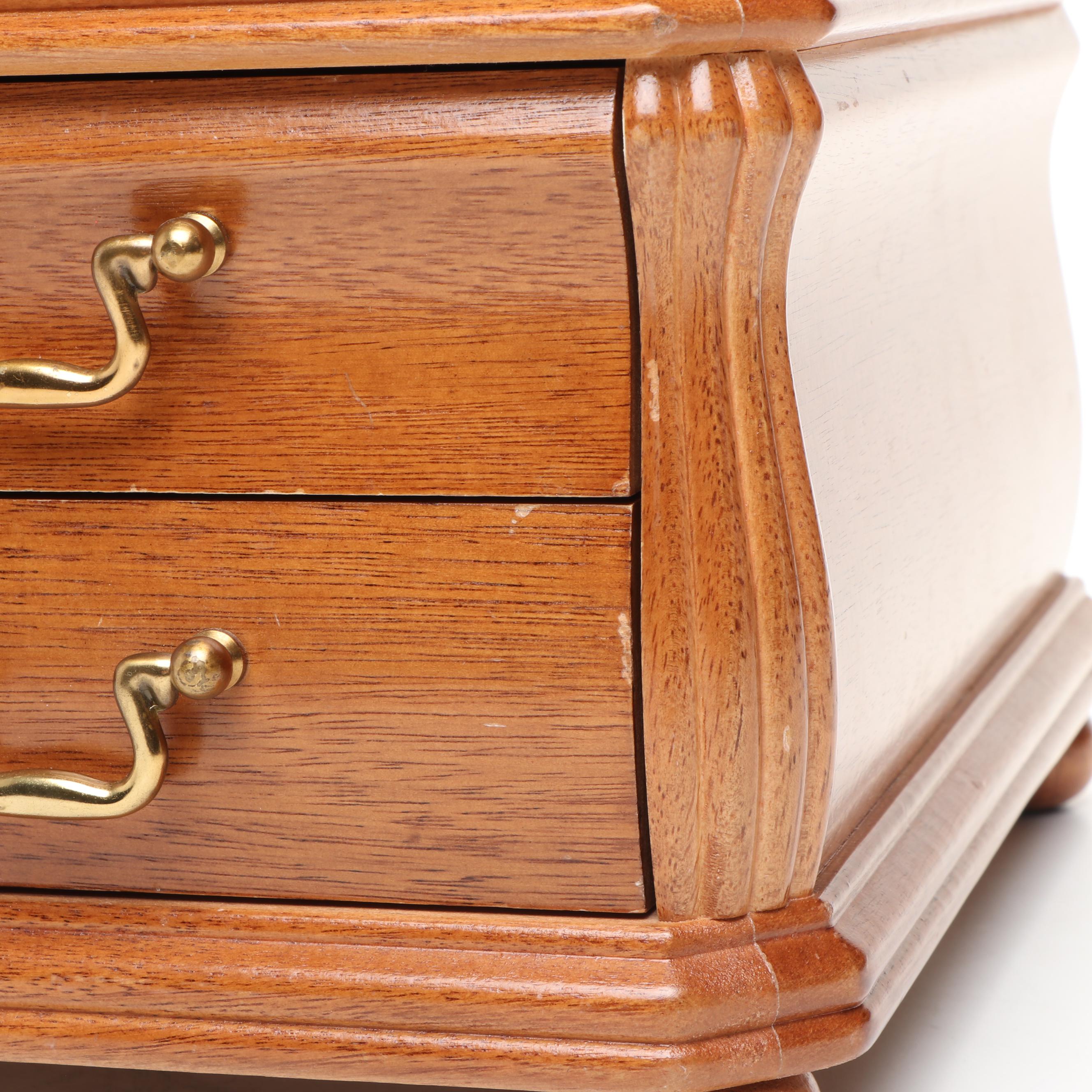Wood Vanity Box with Brass Handles