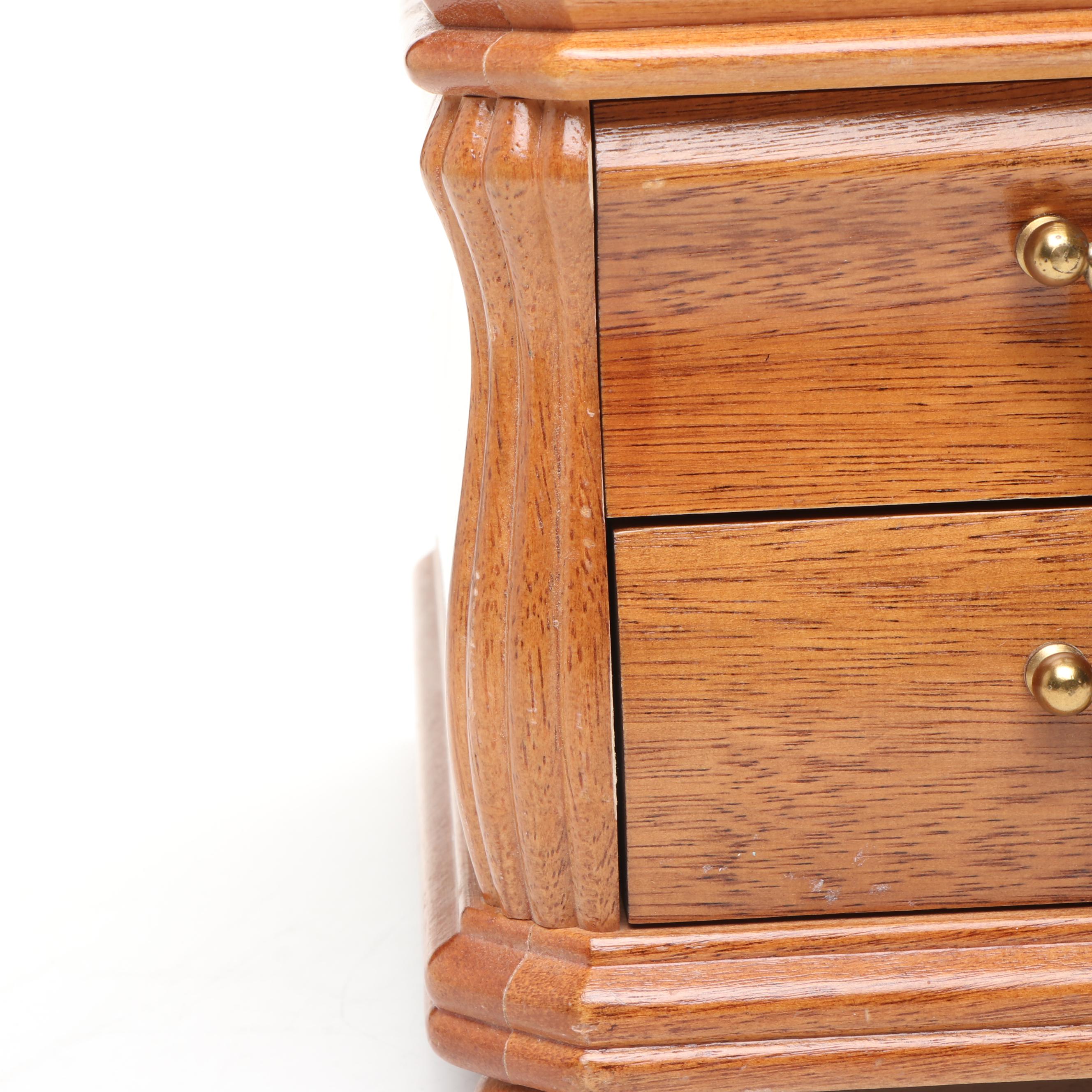 Wood Vanity Box with Brass Handles