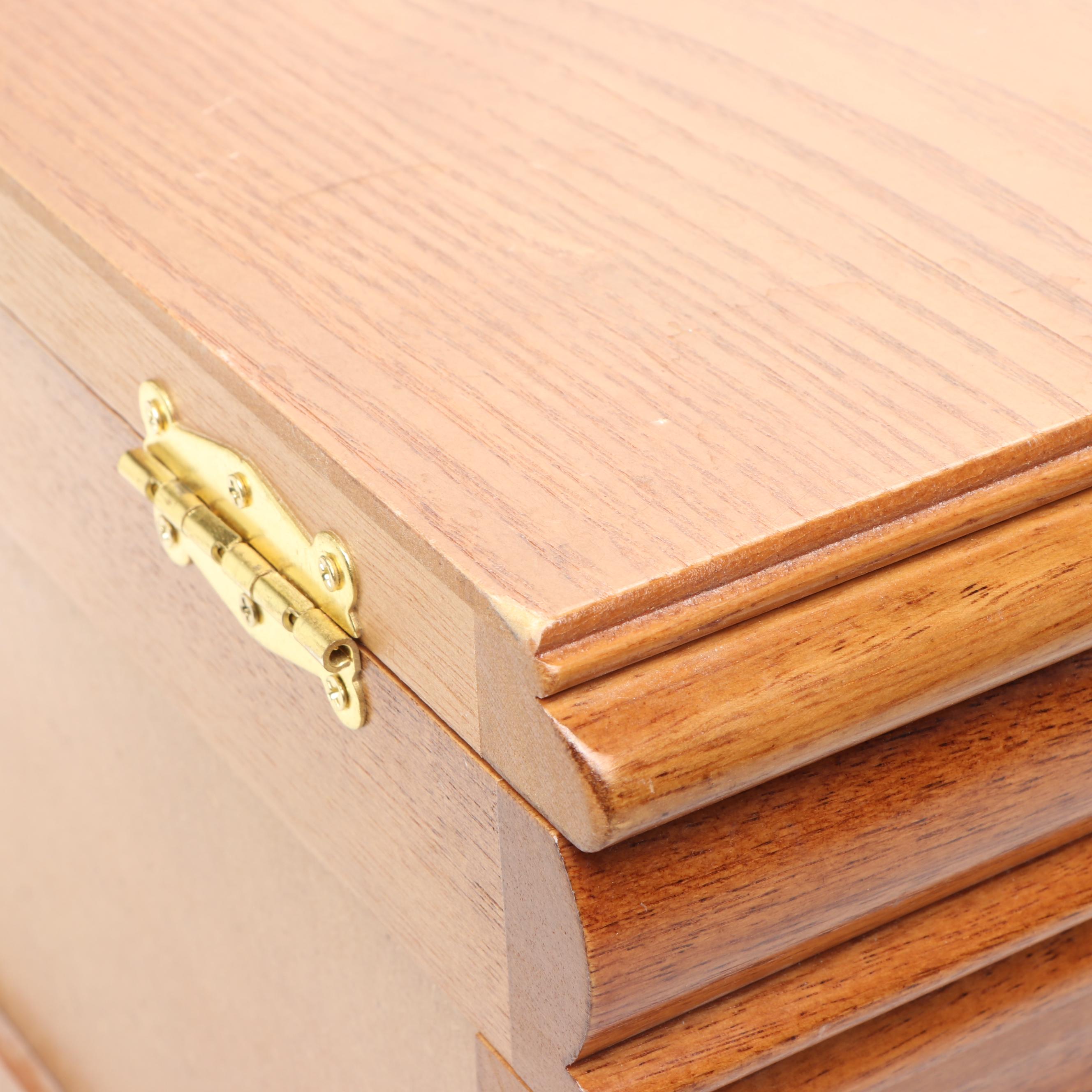 Wood Vanity Box with Brass Handles