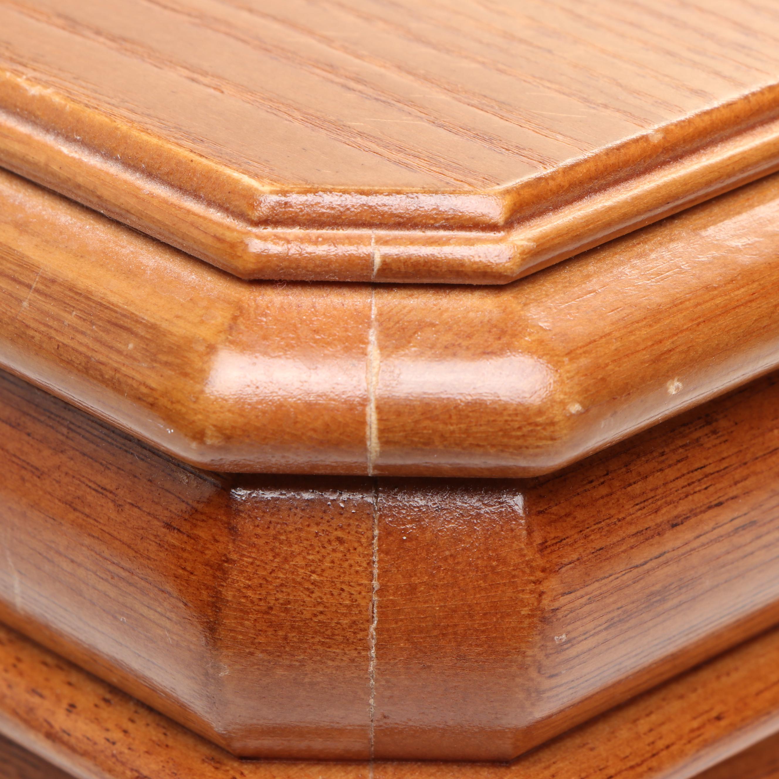 Wood Vanity Box with Brass Handles