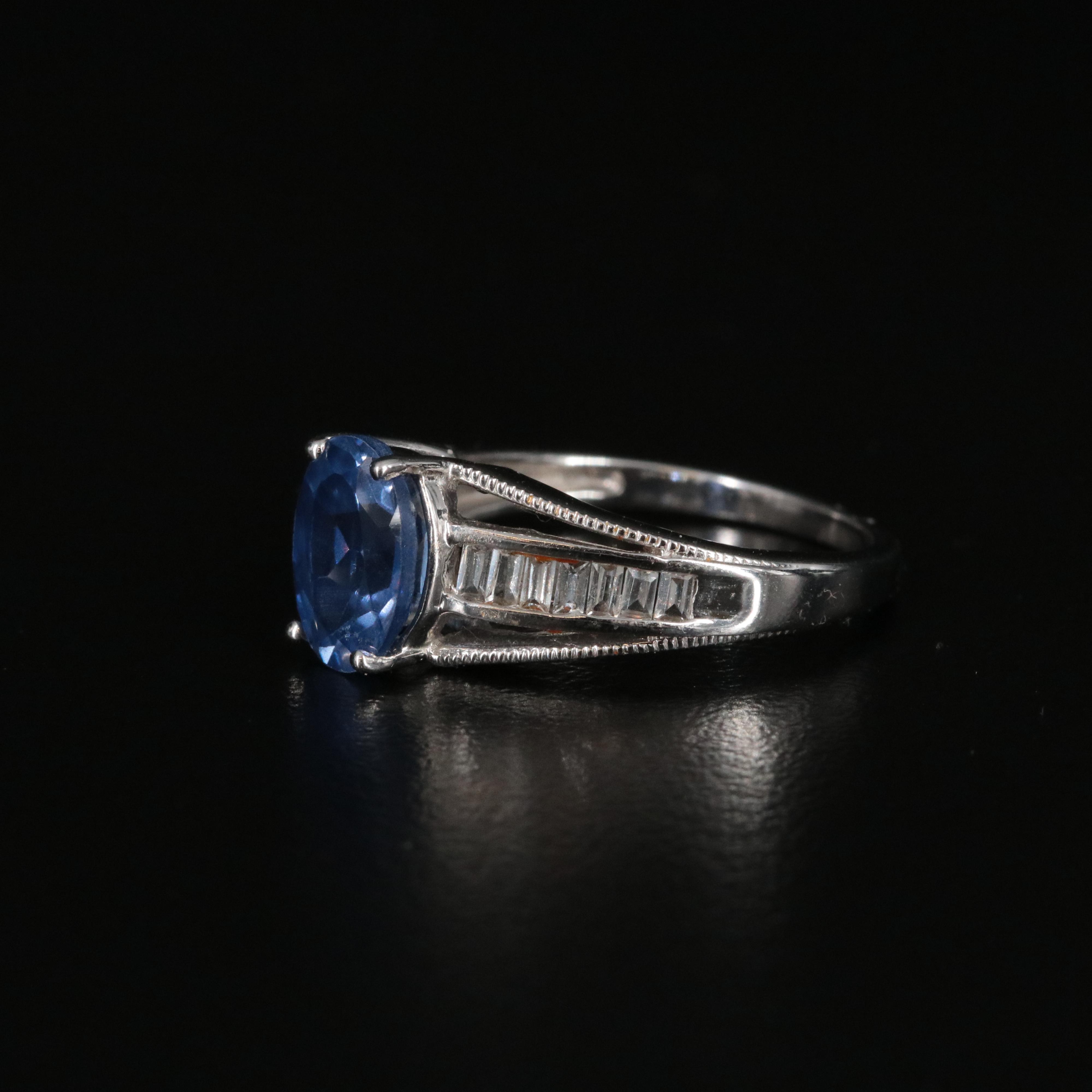 10K Sapphire and White Sapphire Ring