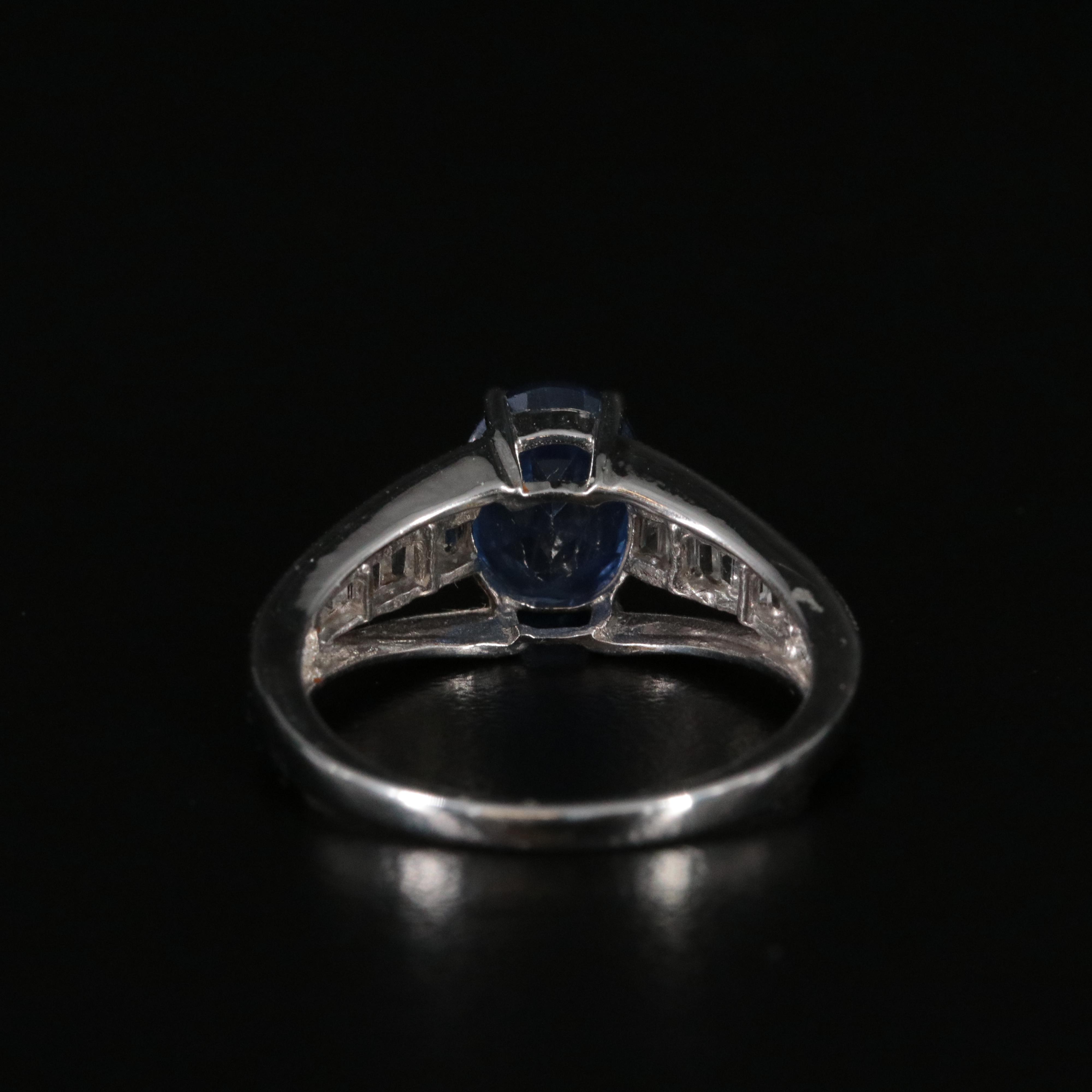 10K Sapphire and White Sapphire Ring