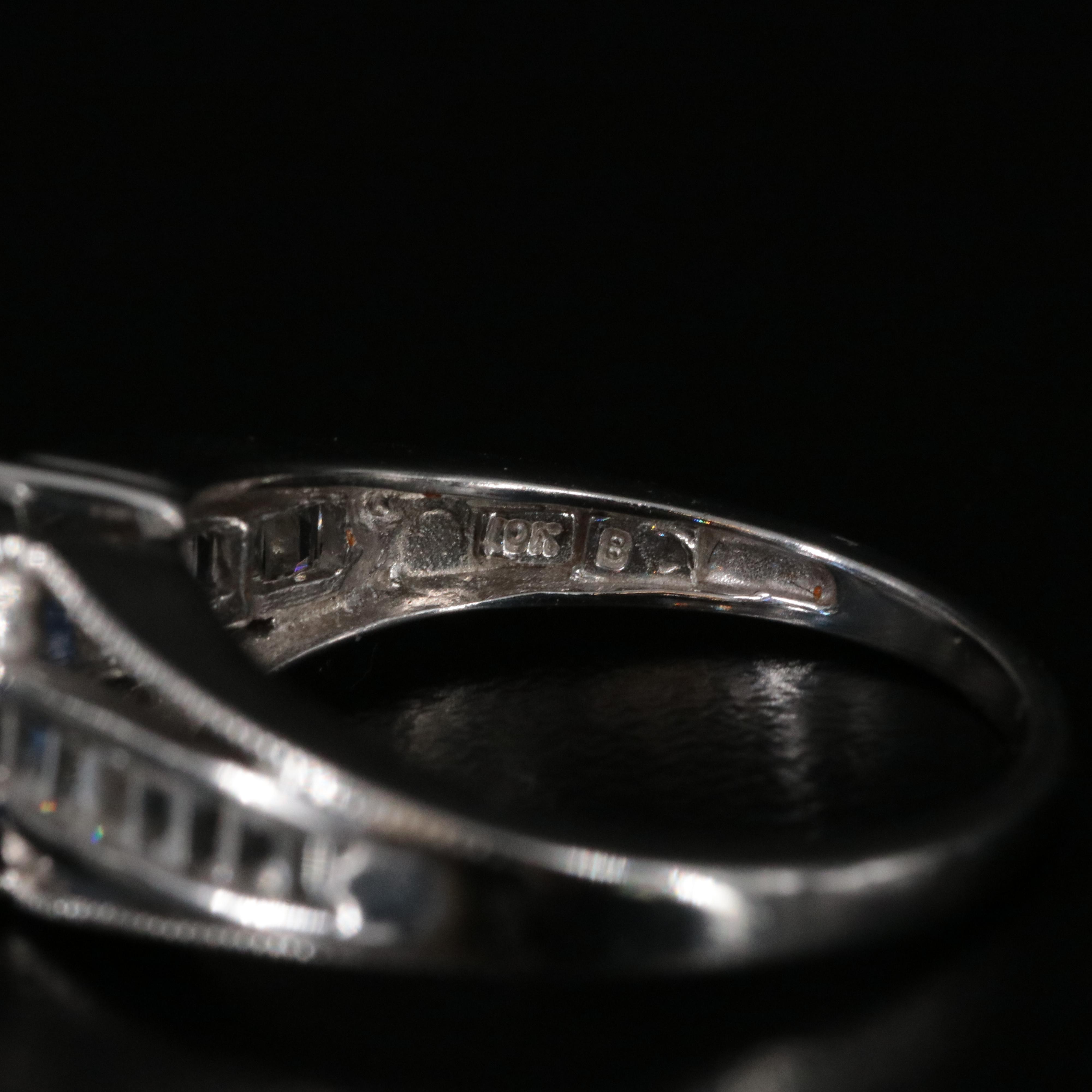 10K Sapphire and White Sapphire Ring