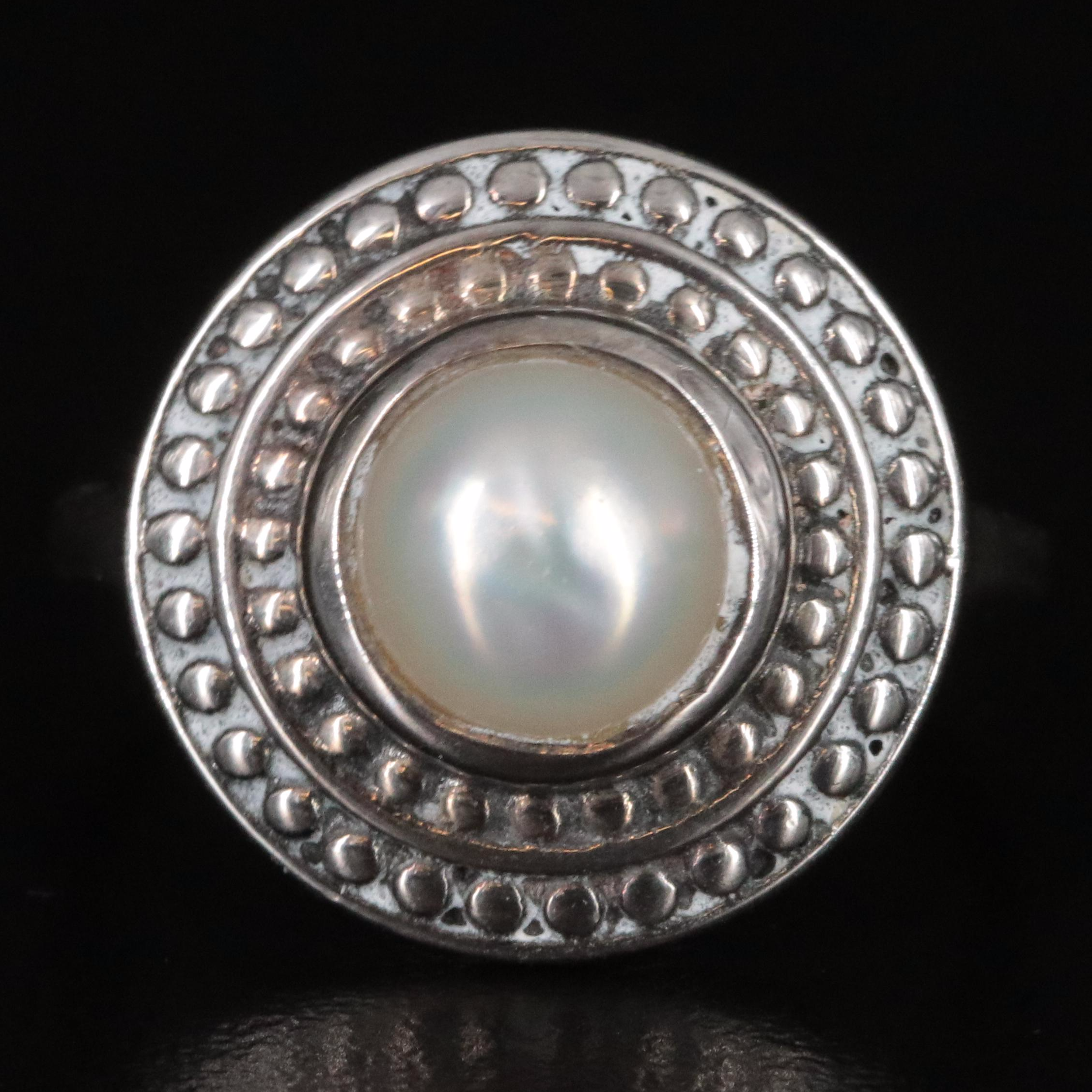 Sterling Graduated Pearl Ring