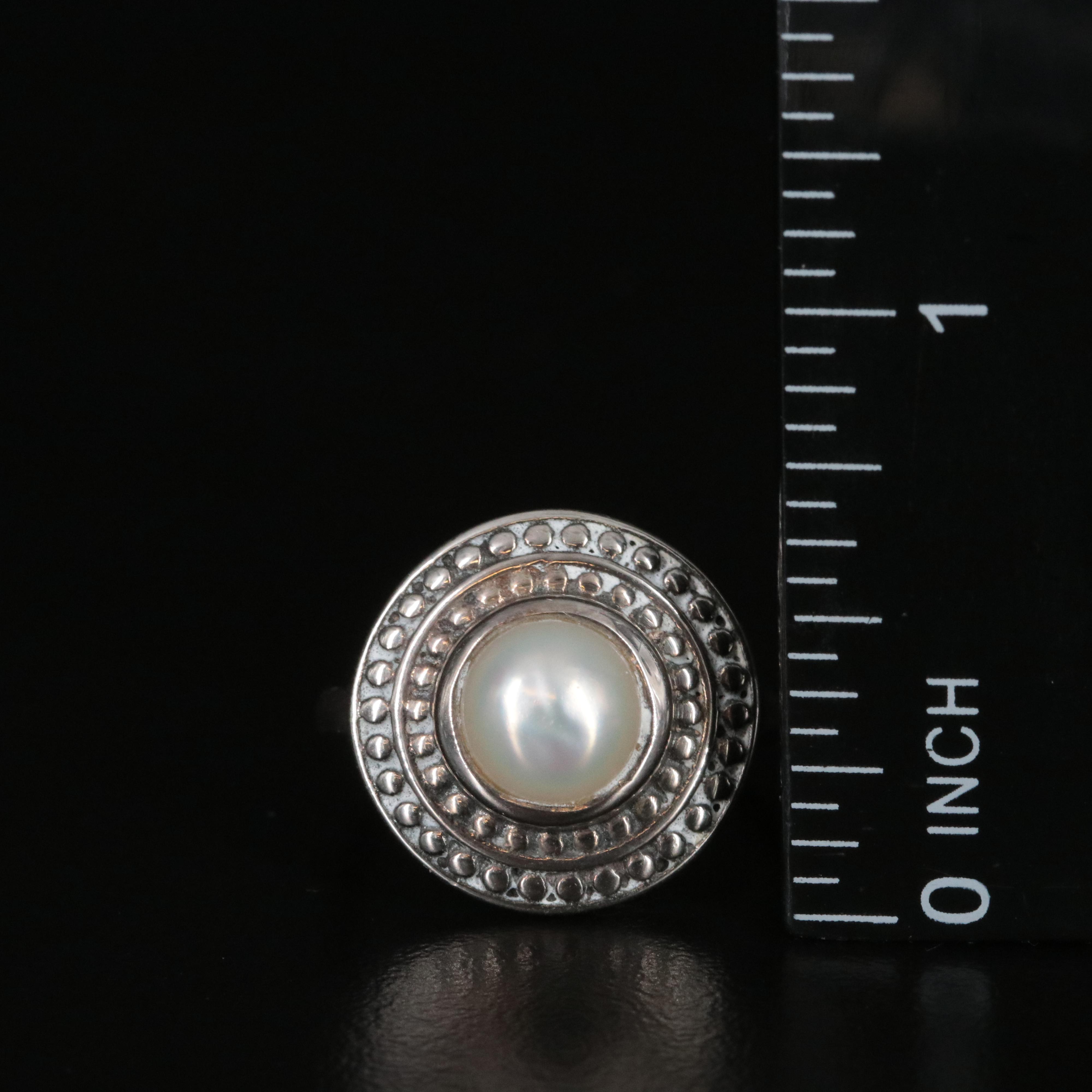 Sterling Graduated Pearl Ring