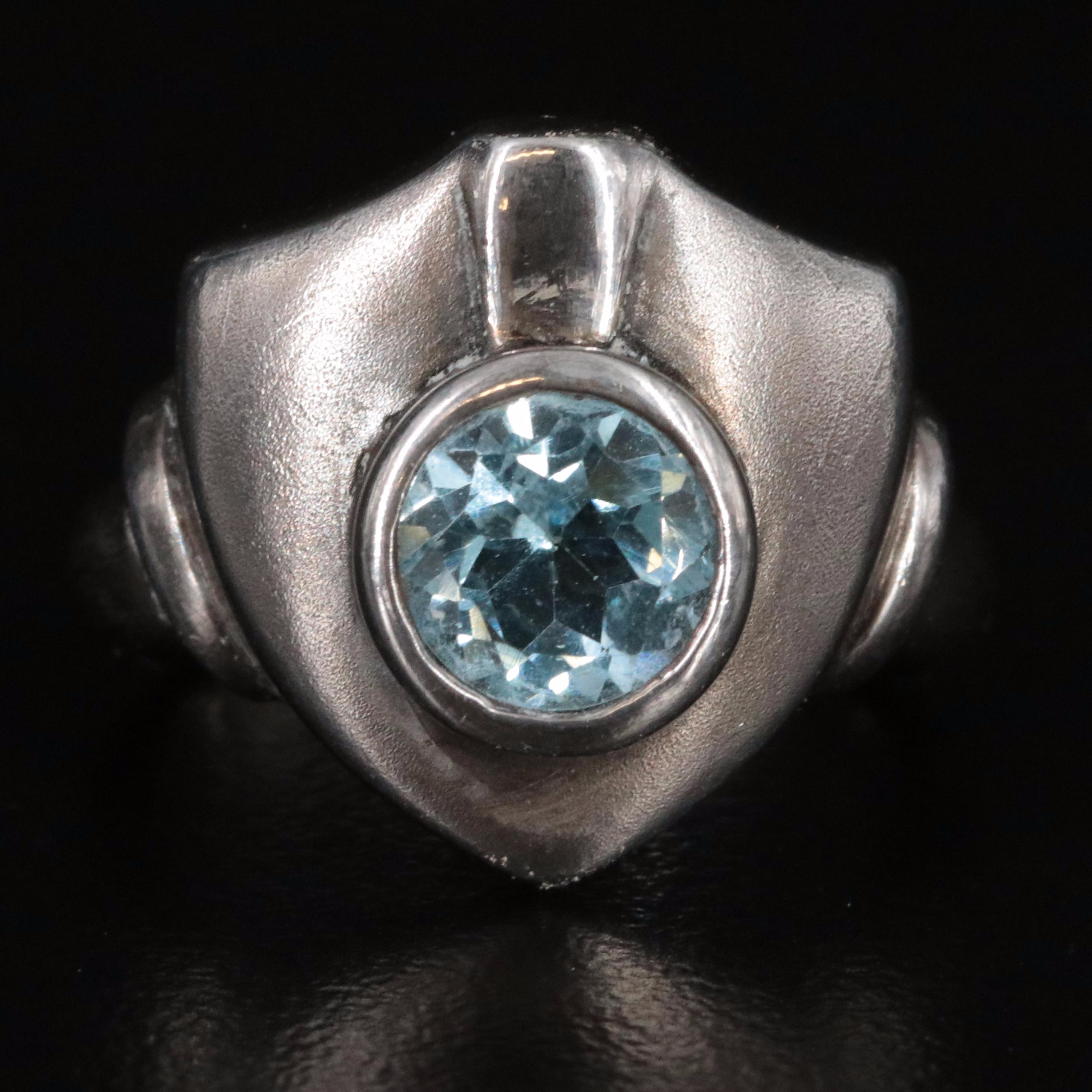 Sterling Topaz Shield Ring