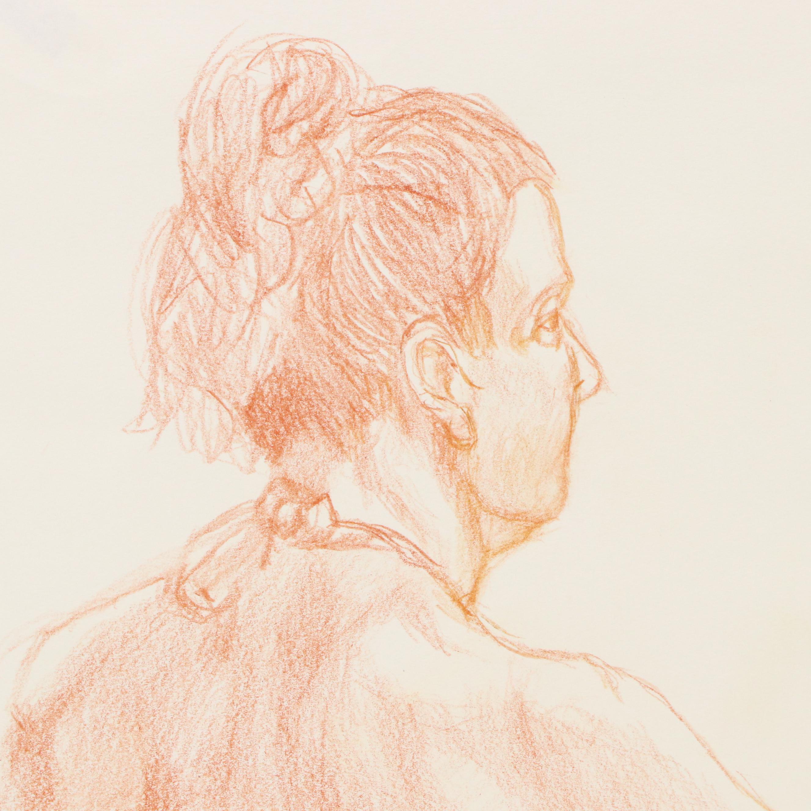 Salvator J. Ingrassia Figural Color Pencil Drawing "Sara"