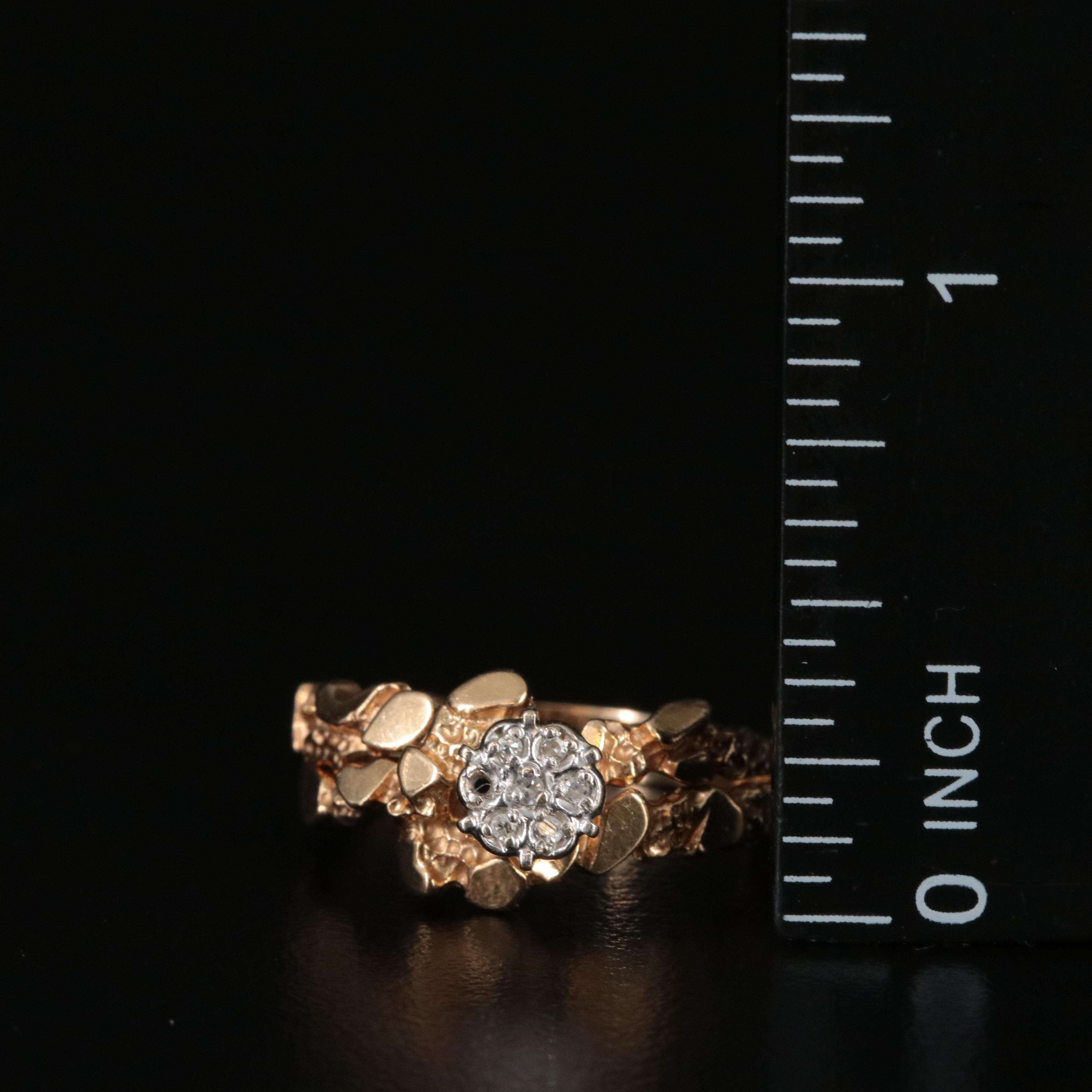 14K 0.03 CTW Nugget Ring Set