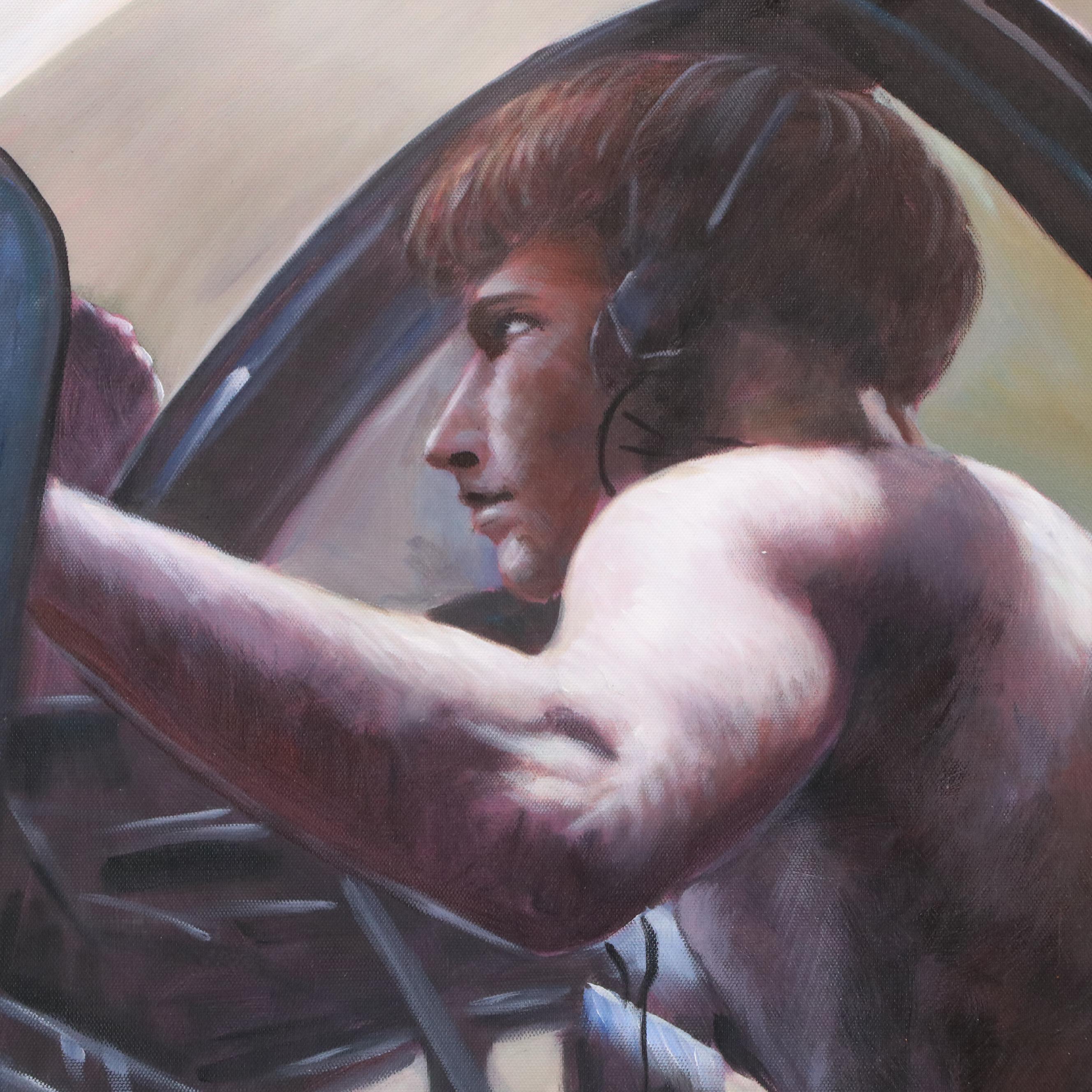 Oil Painting after Horace Bristol Photograph "The Naked Gunner"