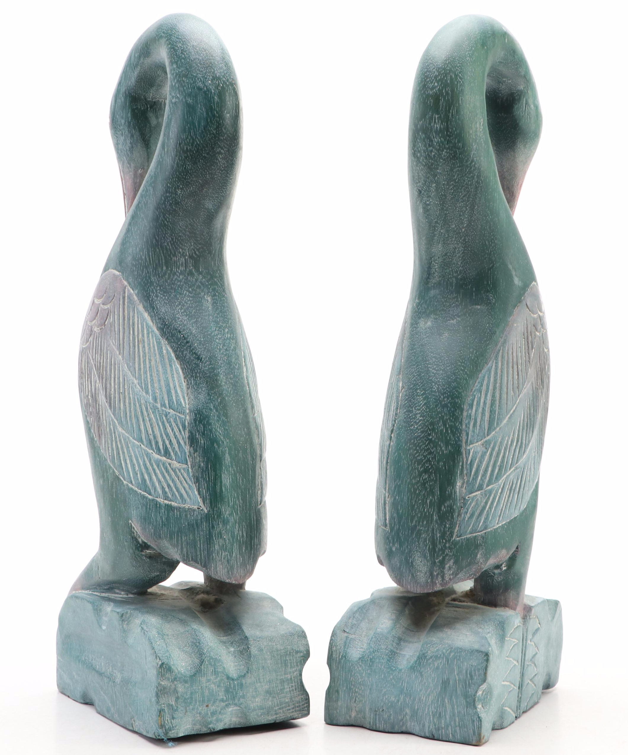 Folk Art Style Wooden Cranes