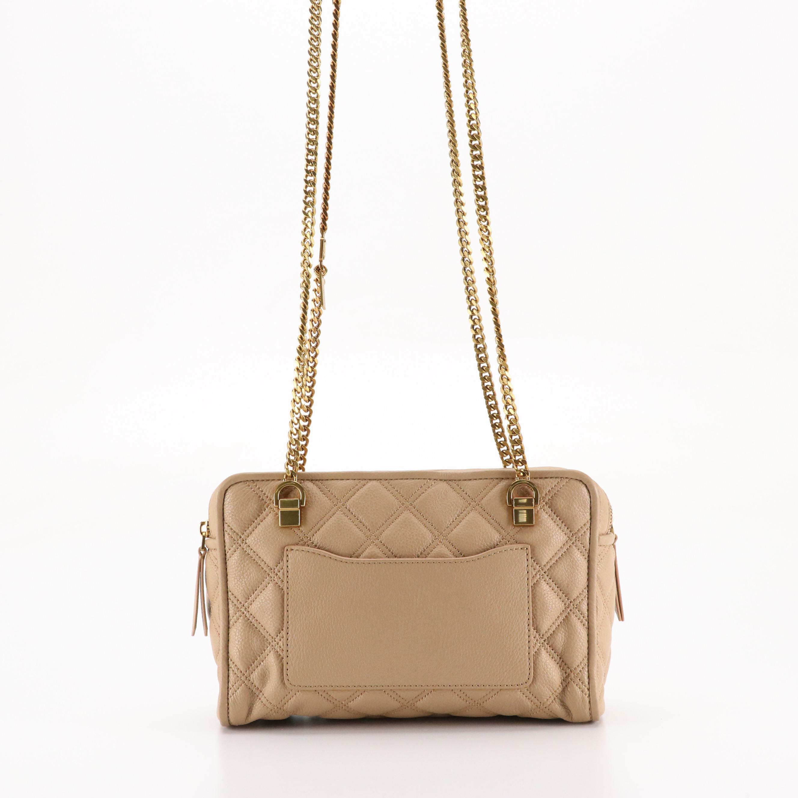 Marc Jacobs The Status Flap Bag in Neutral Grained Leather