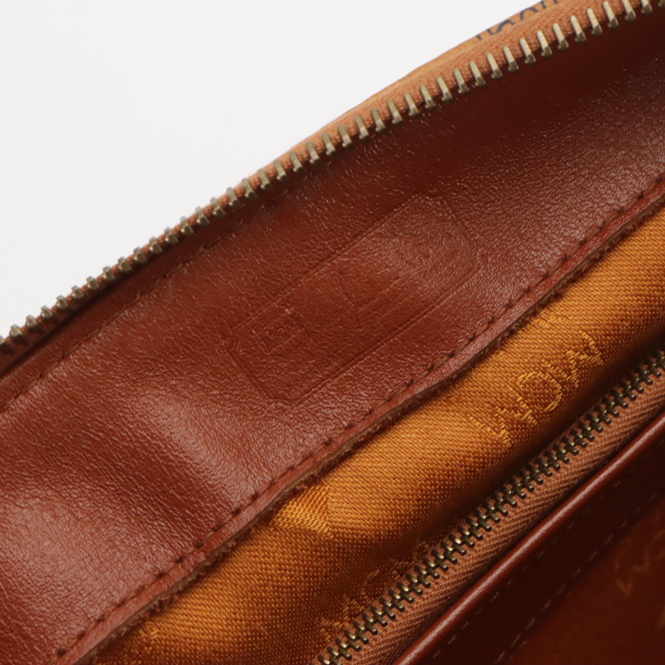 MCM Satchel in Cognac Visetos Canvas with Leather Trim