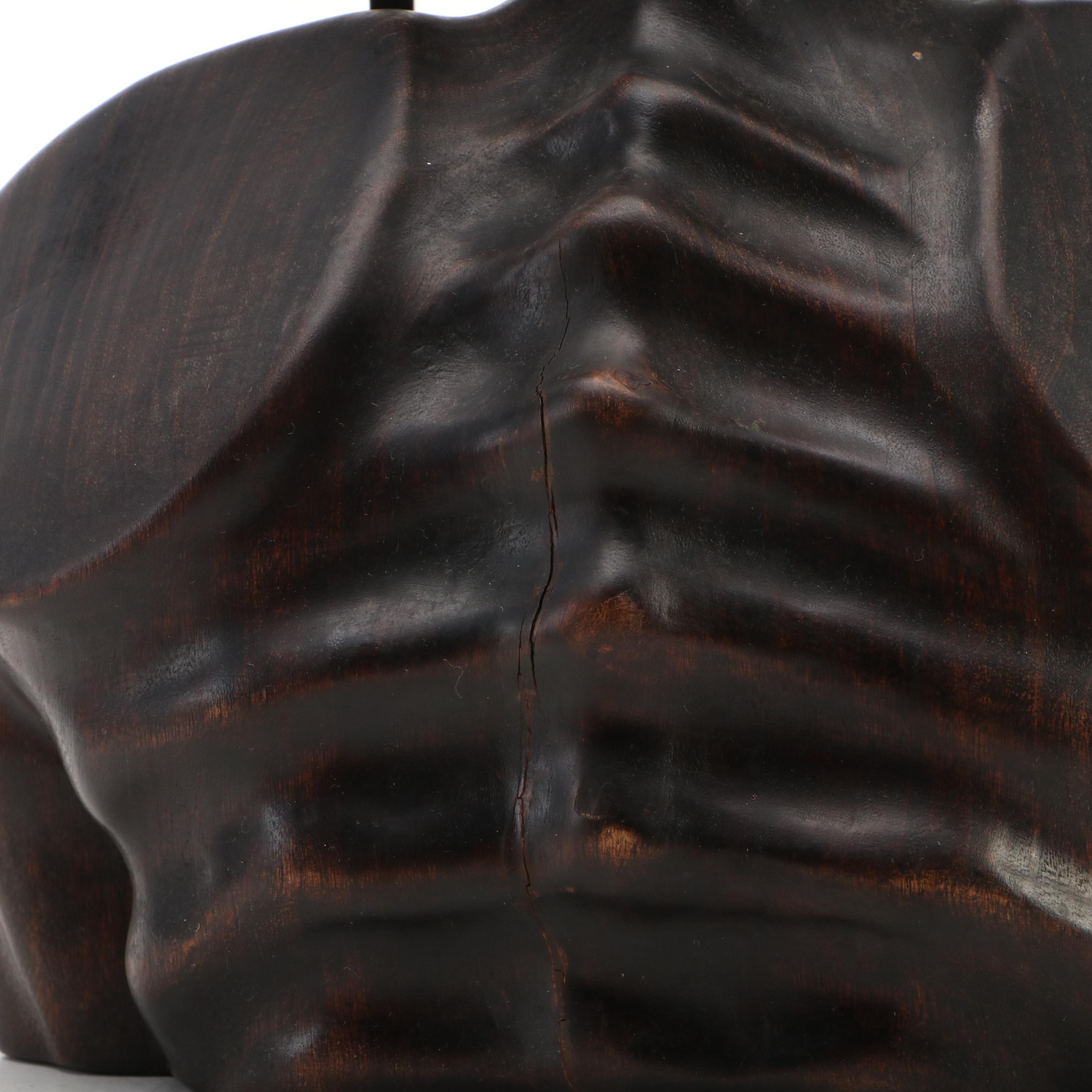 Balinese Style Hand-Carved Wooden Bust of Goddess