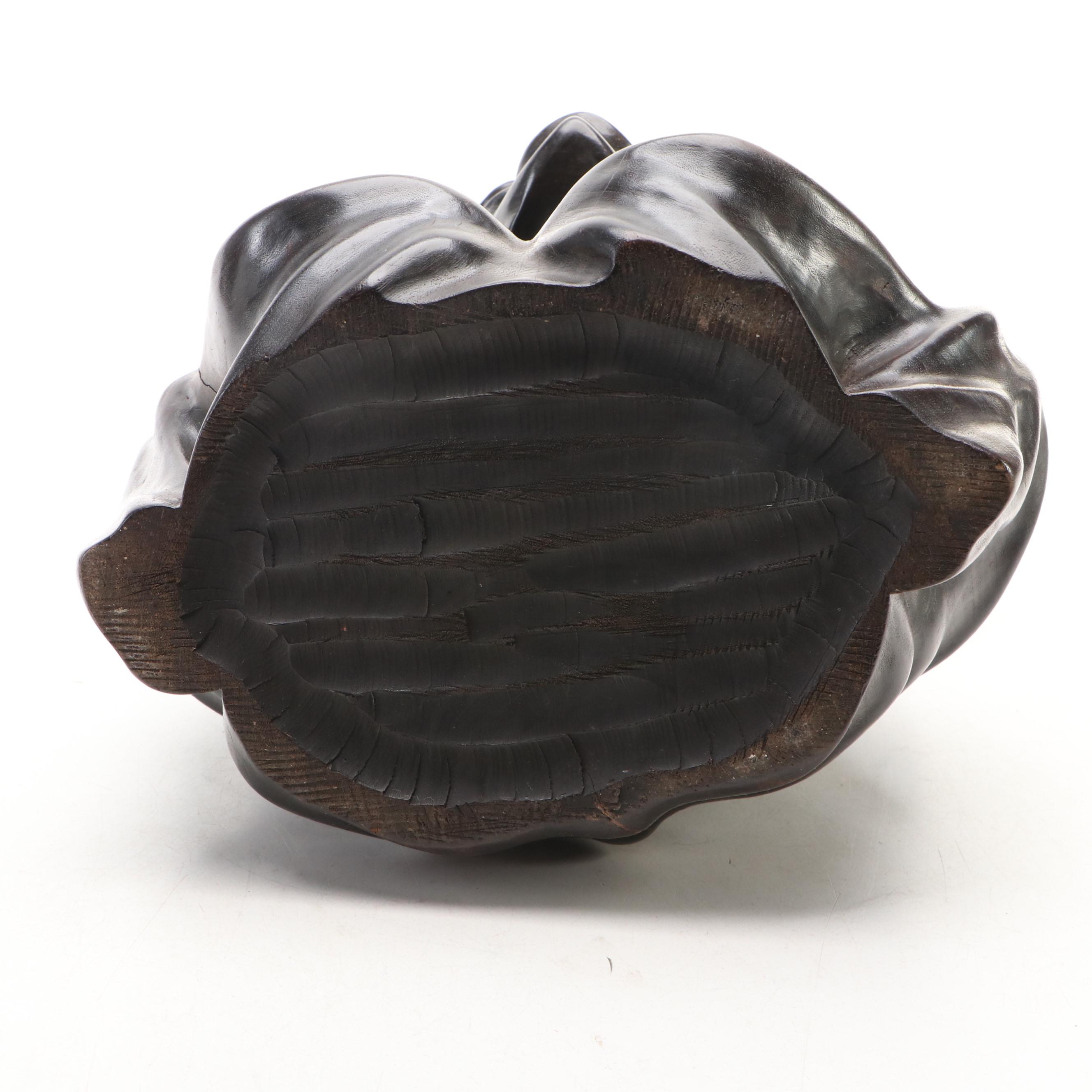 Balinese Style Hand-Carved Wooden Bust of Goddess