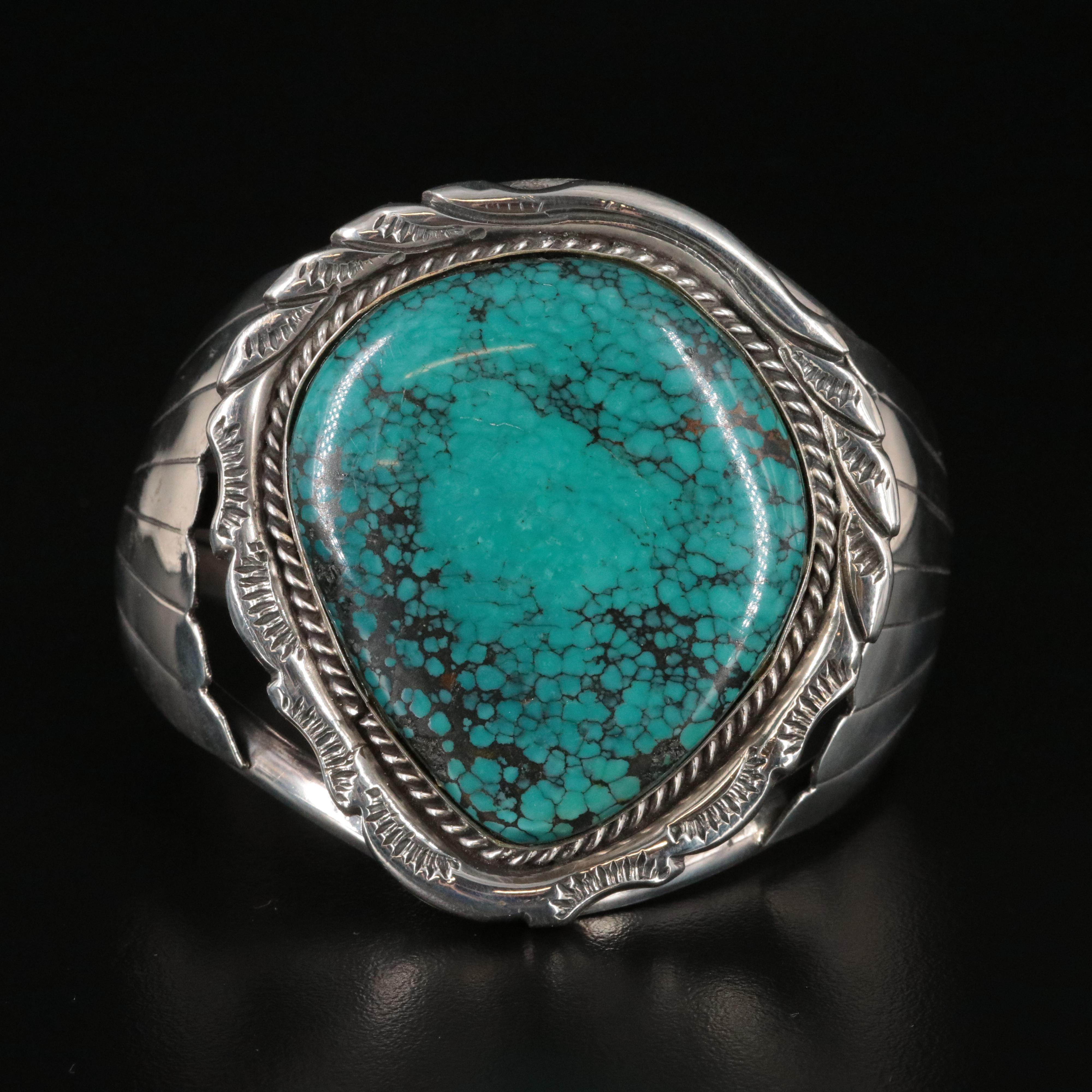 Southwestern Sterling Turquoise Cuff Bracelet