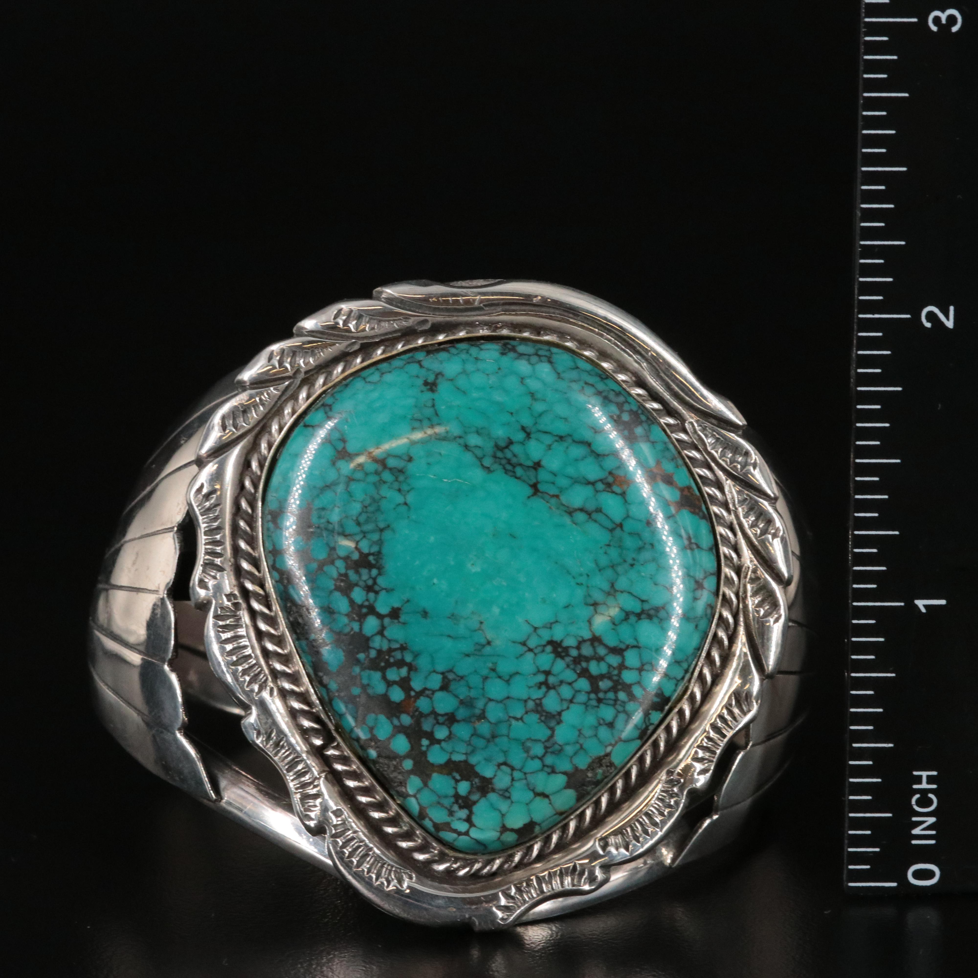 Southwestern Sterling Turquoise Cuff Bracelet