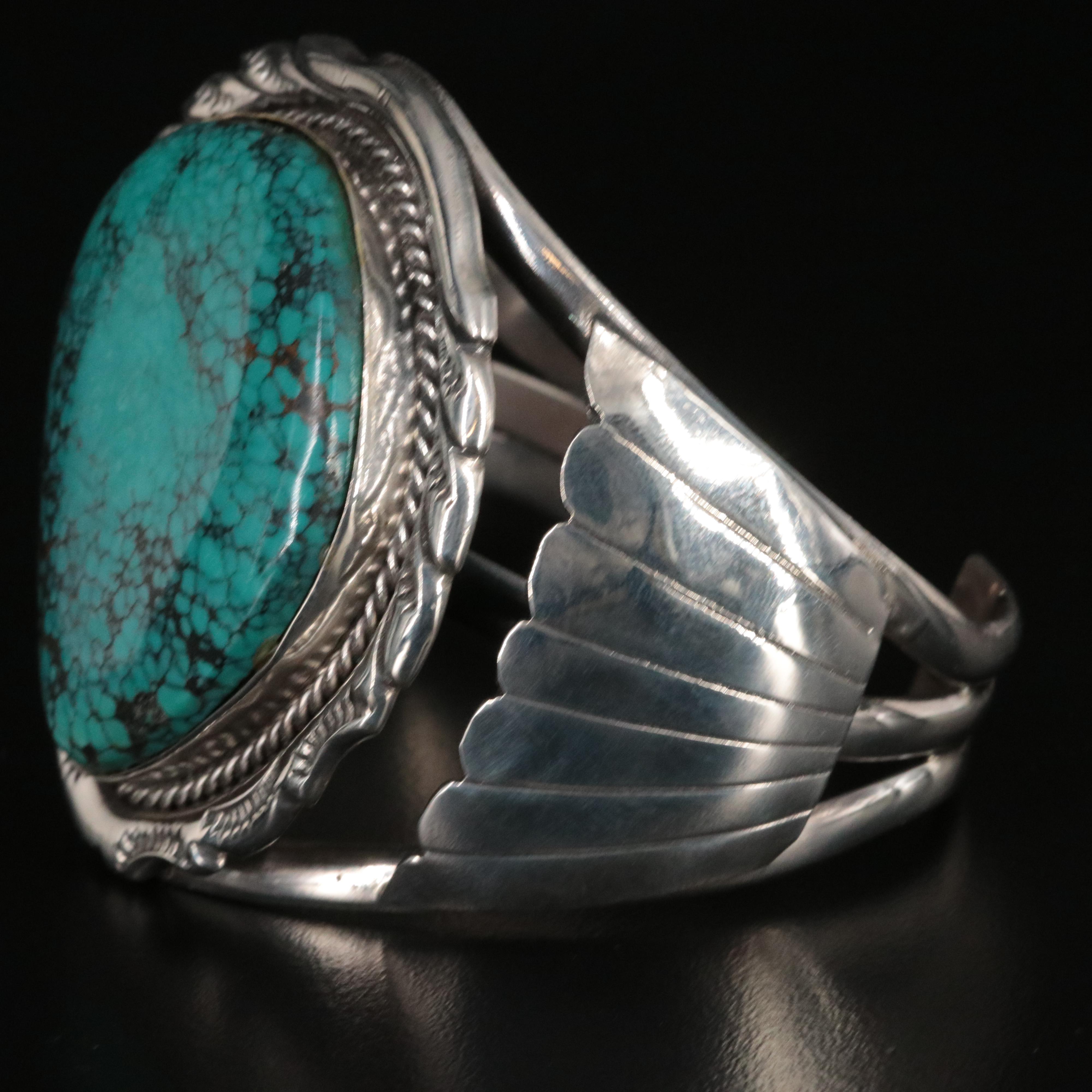 Southwestern Sterling Turquoise Cuff Bracelet
