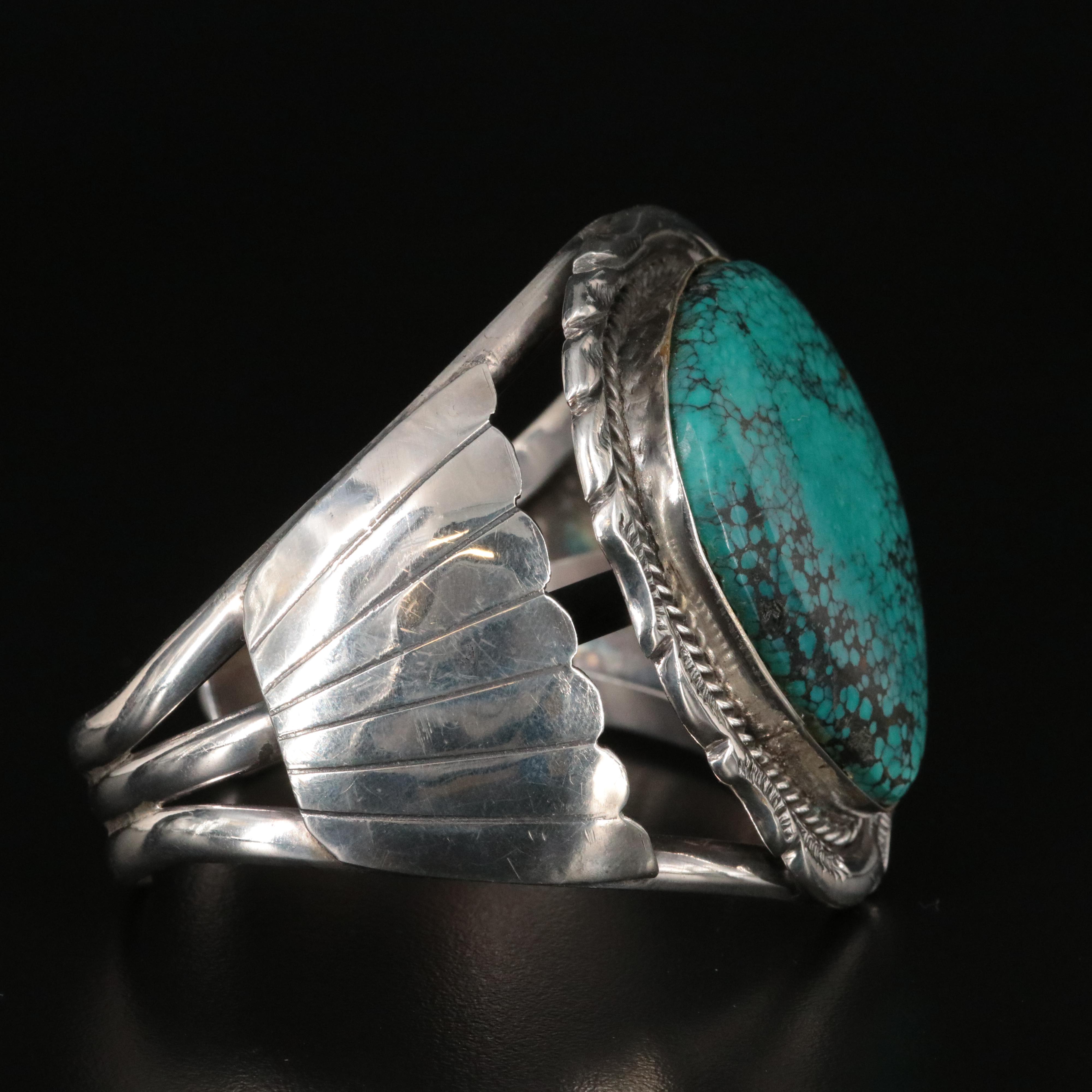 Southwestern Sterling Turquoise Cuff Bracelet