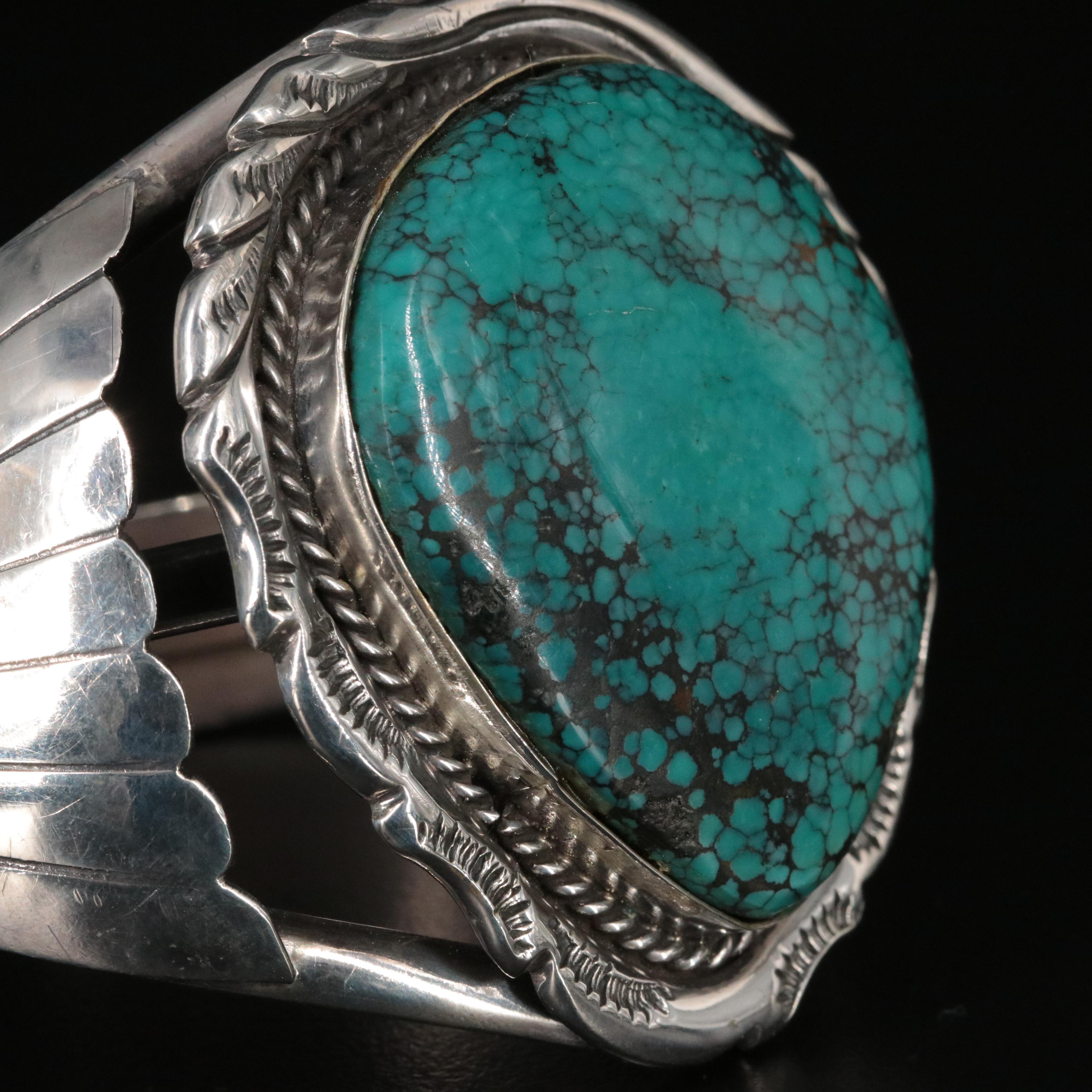 Southwestern Sterling Turquoise Cuff Bracelet