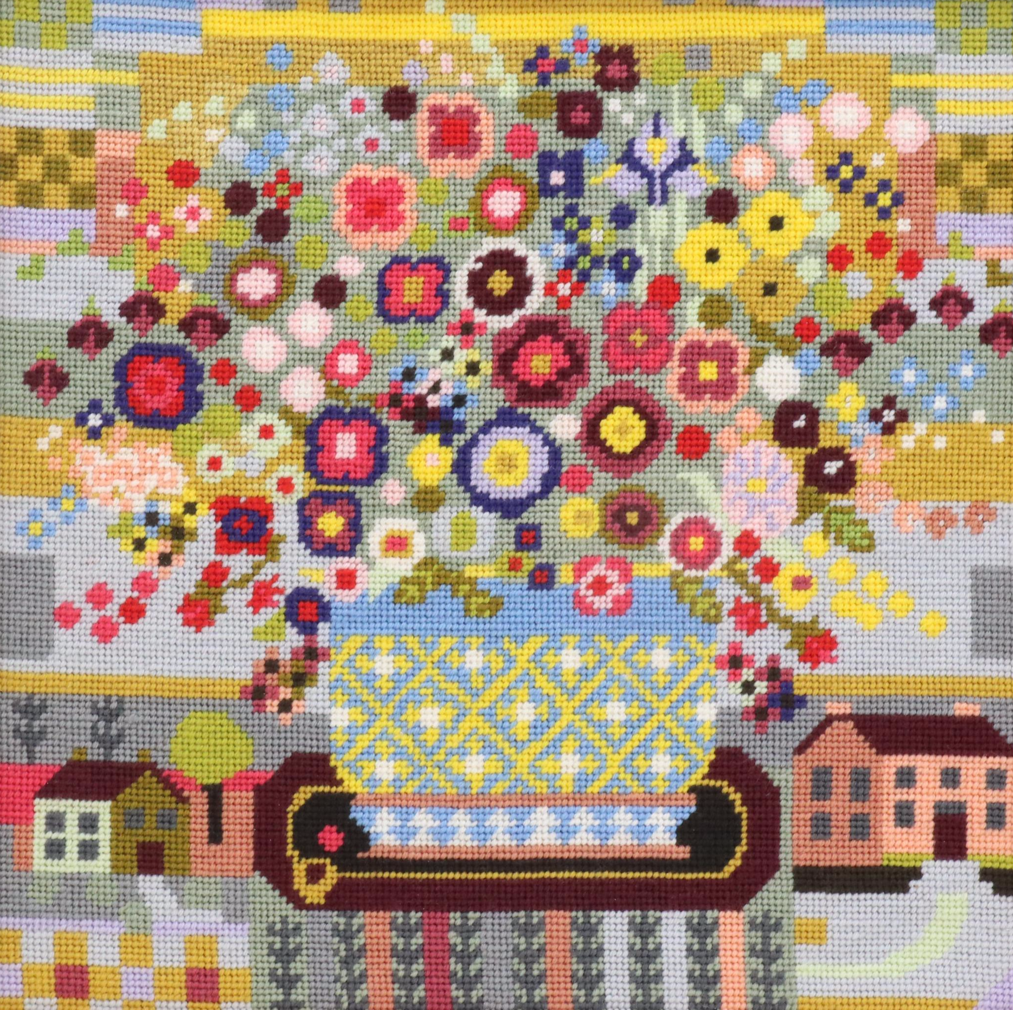 Kathleen Graf Needlepoint "Country Flowers" Design by Riverdrift House