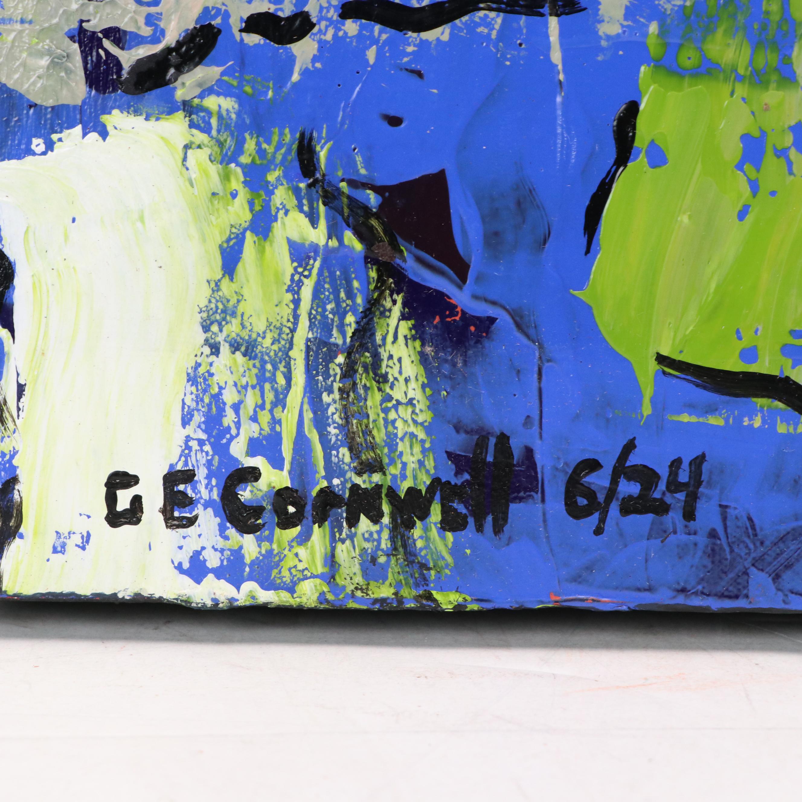 Gary E. Cornwell Abstract Acrylic Painting "Mossy Pond," 2014