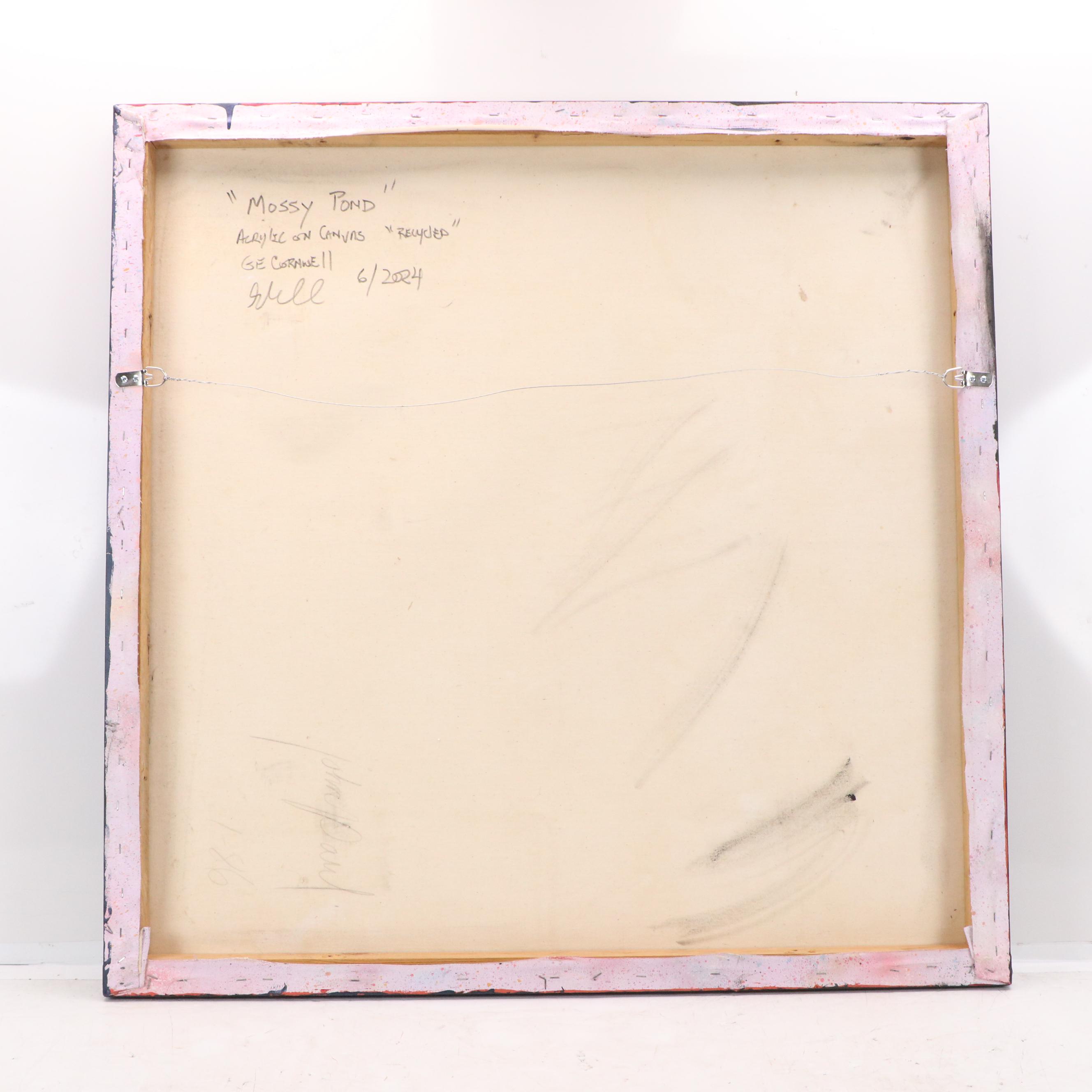 Gary E. Cornwell Abstract Acrylic Painting "Mossy Pond," 2014