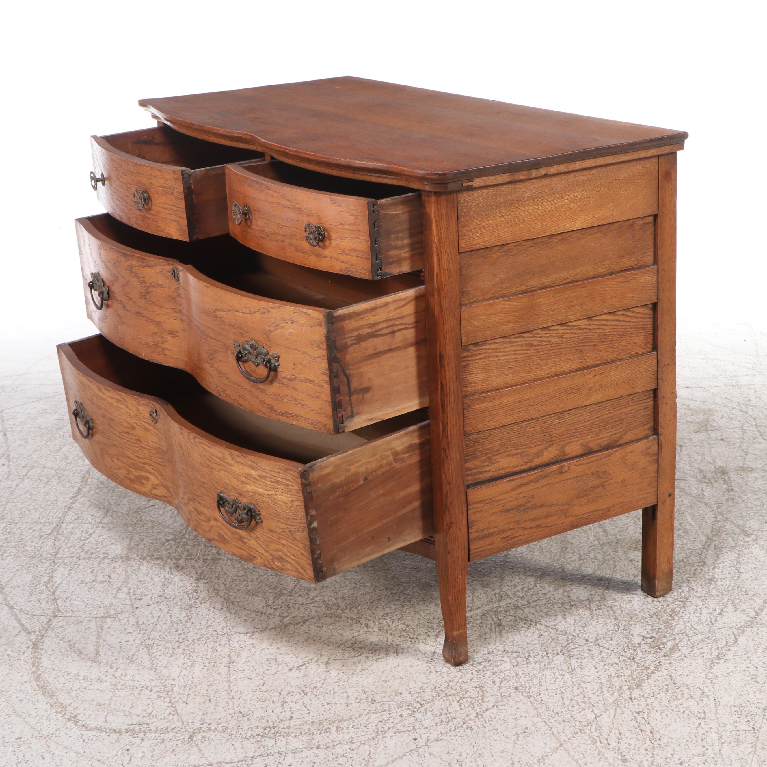 Victorian Oak Dresser with Mirror, Late 19th/Early 20th Century