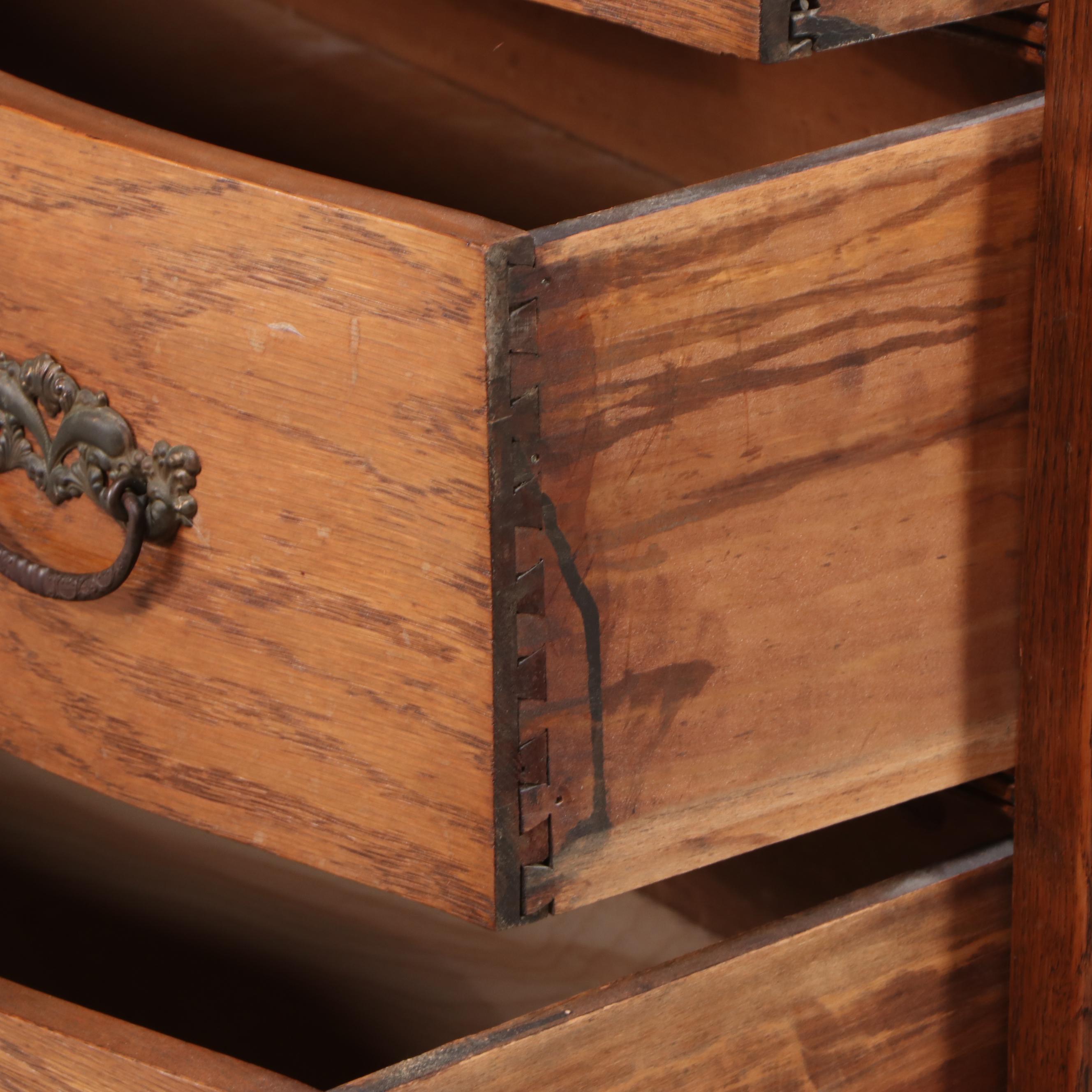 Victorian Oak Dresser with Mirror, Late 19th/Early 20th Century