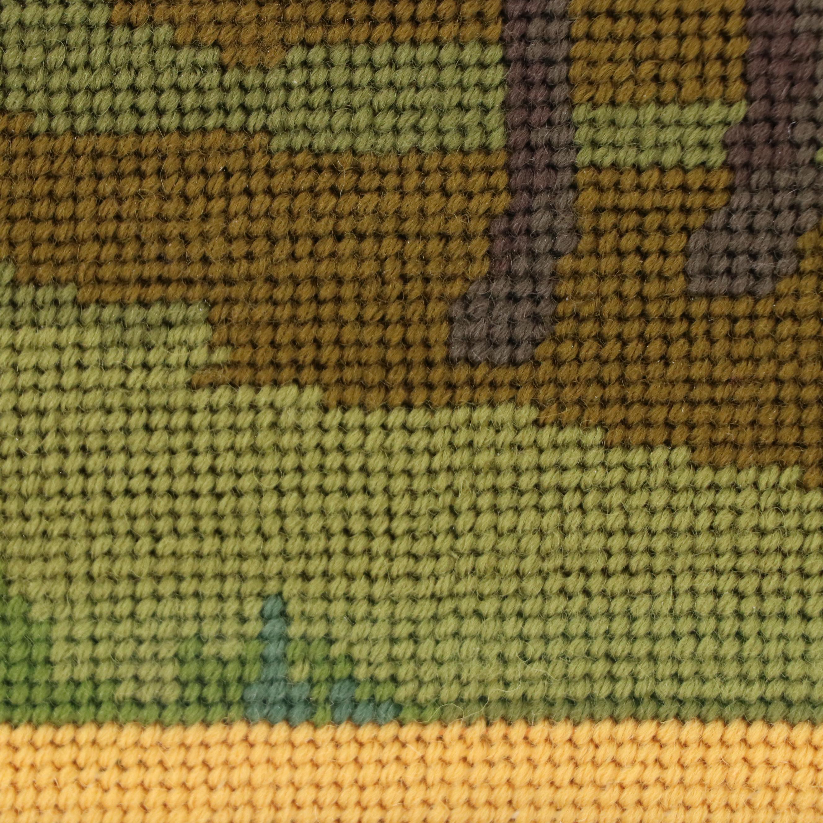 Kathleen Graf Bucolic Needlepoint "Two Fat Suffolk Lambs" by Elizabeth Bradley