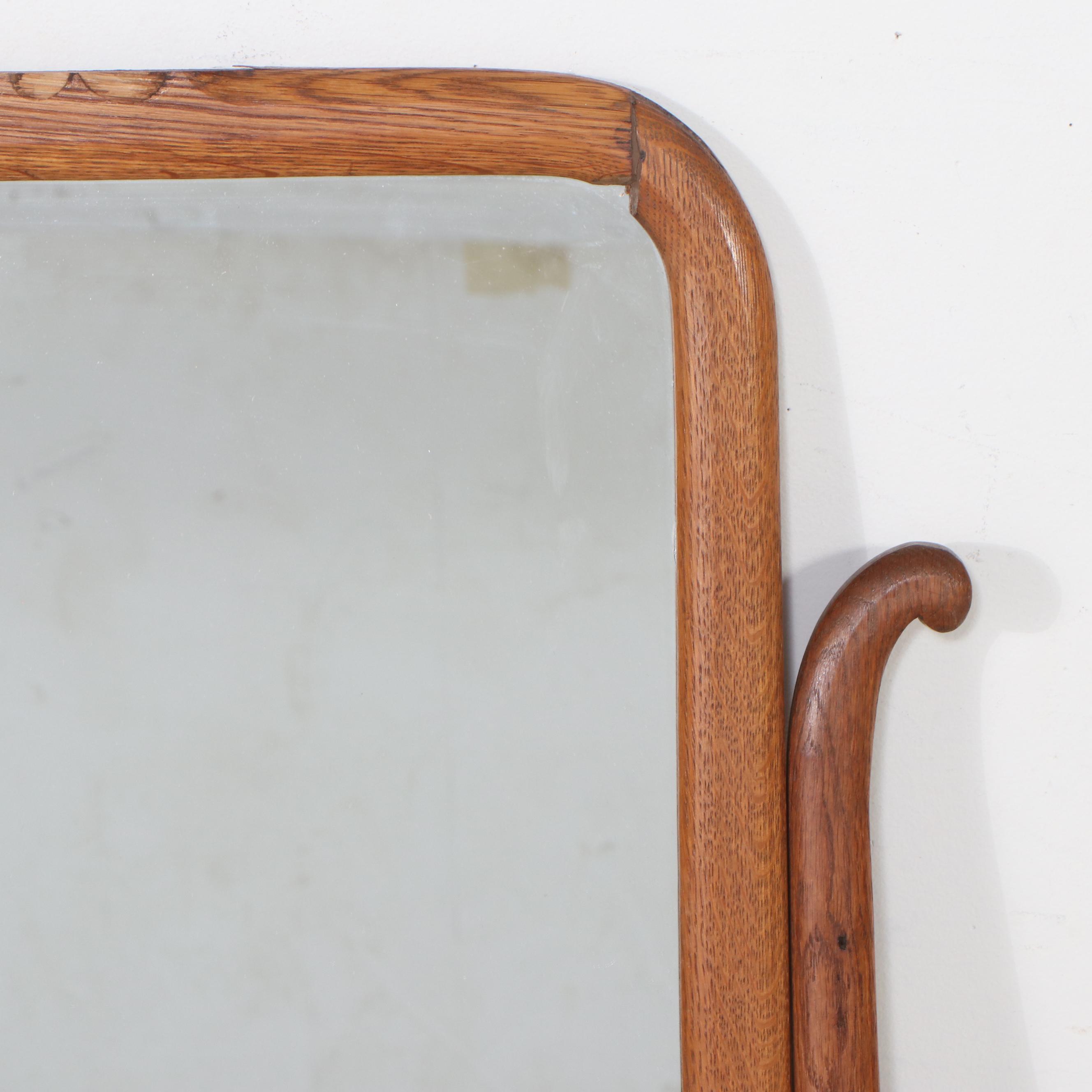 Victorian Oak Dresser with Mirror, Late 19th/Early 20th Century