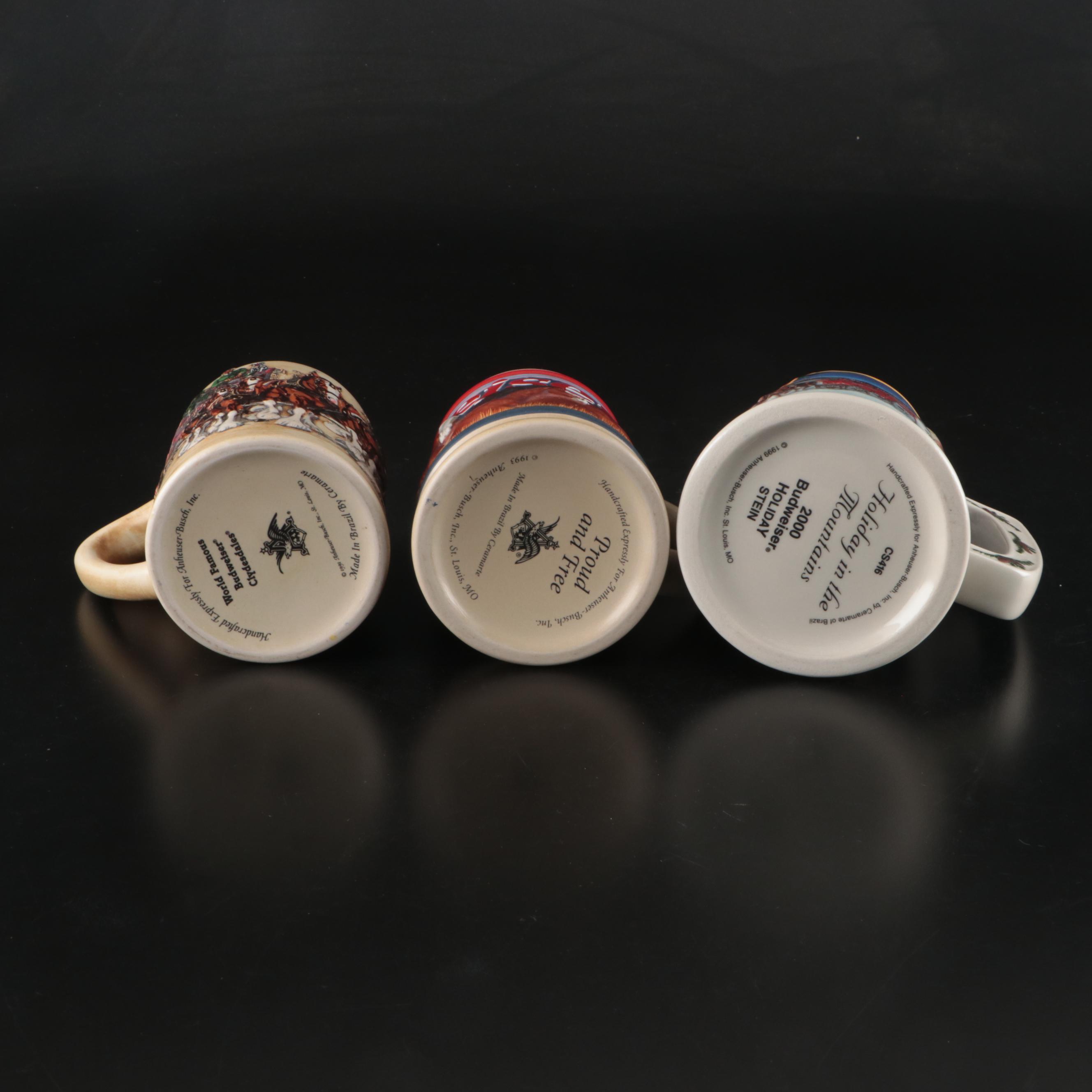 Ceramarte Budweiser Holiday and Collectible Ceramic Beer Steins