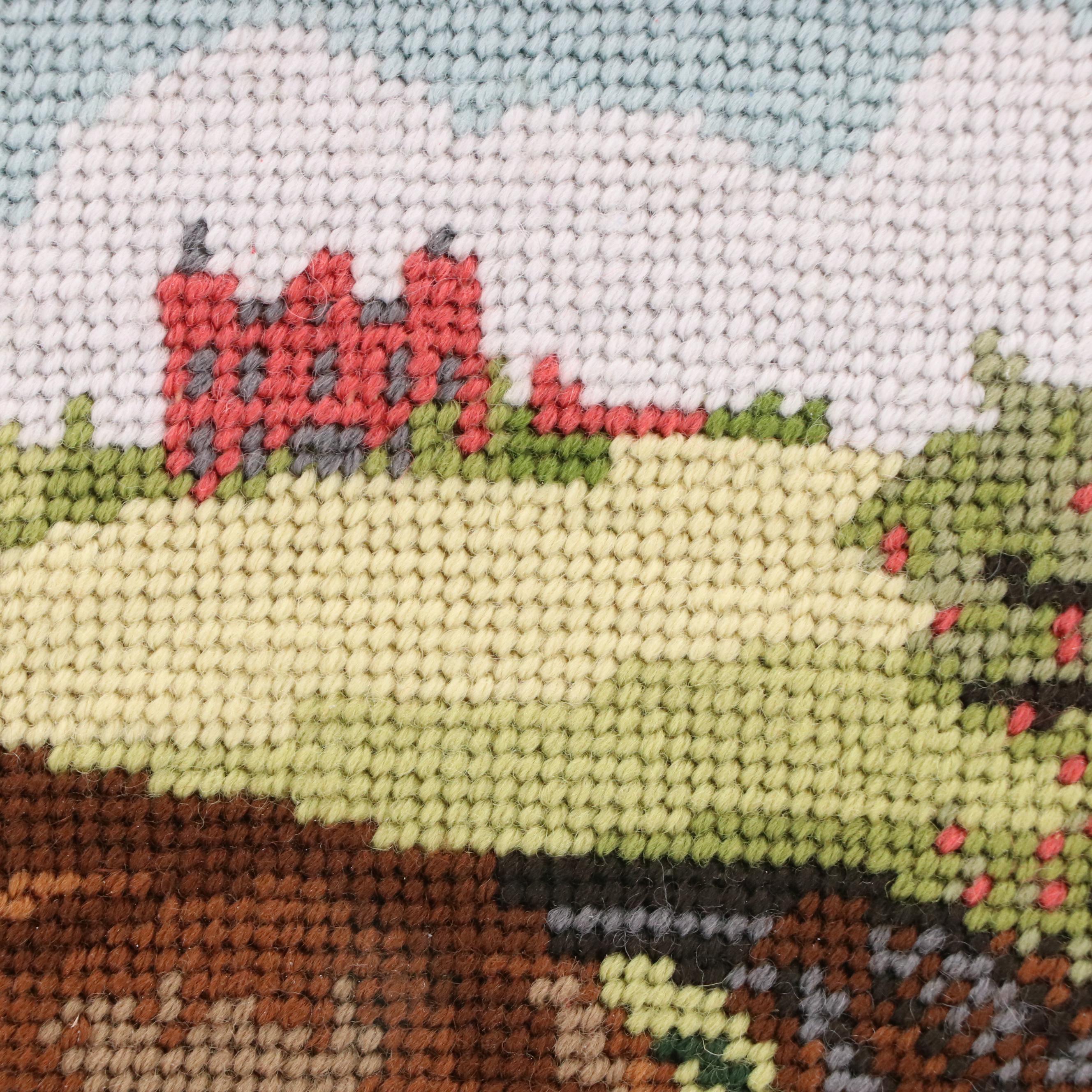 Kathleen Graf Needlepoint "Suffolk Punch and Hound" Design by Elizabeth Bradley