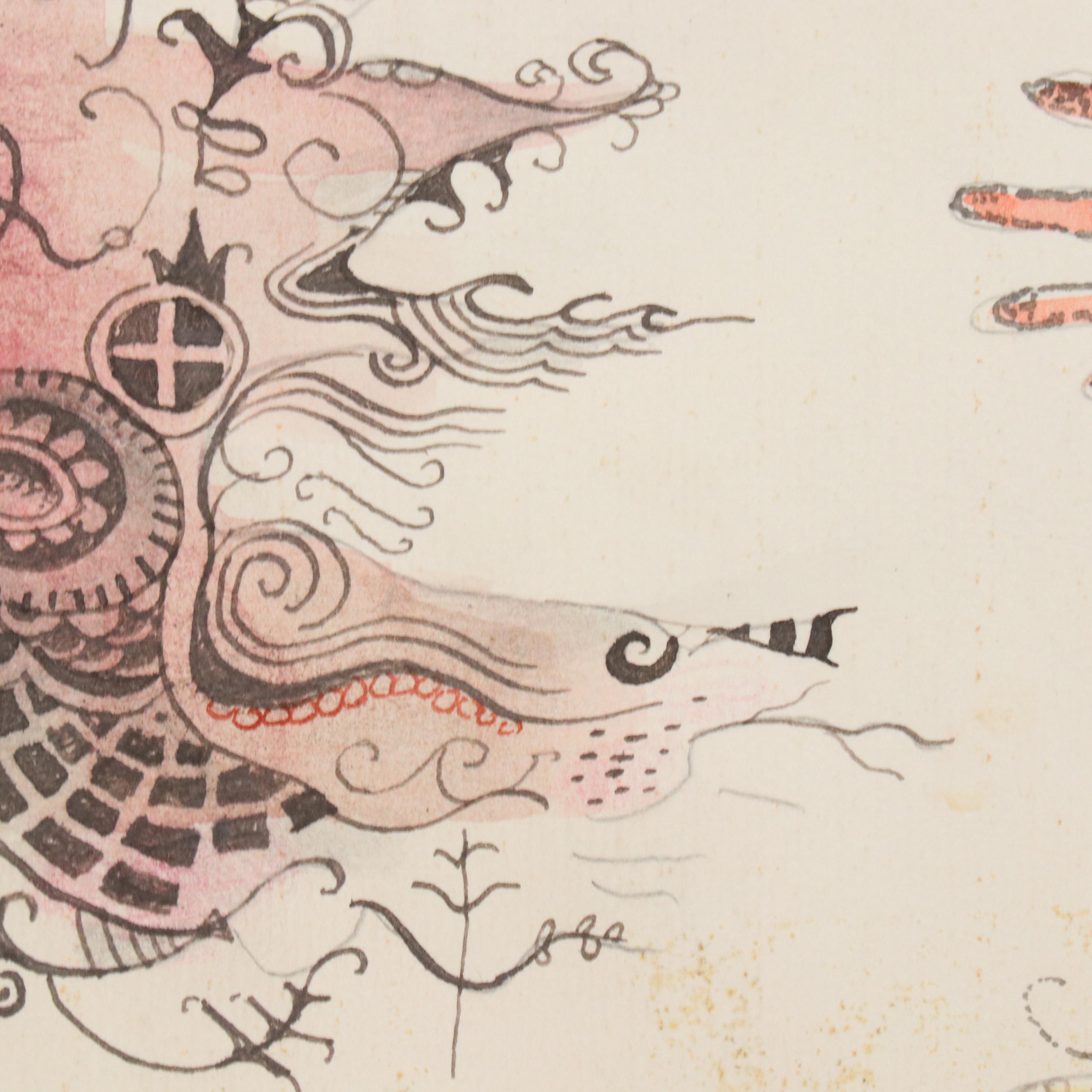 Nikolay Kuk Mixed Media Figural Surrealist Illustration, 1998