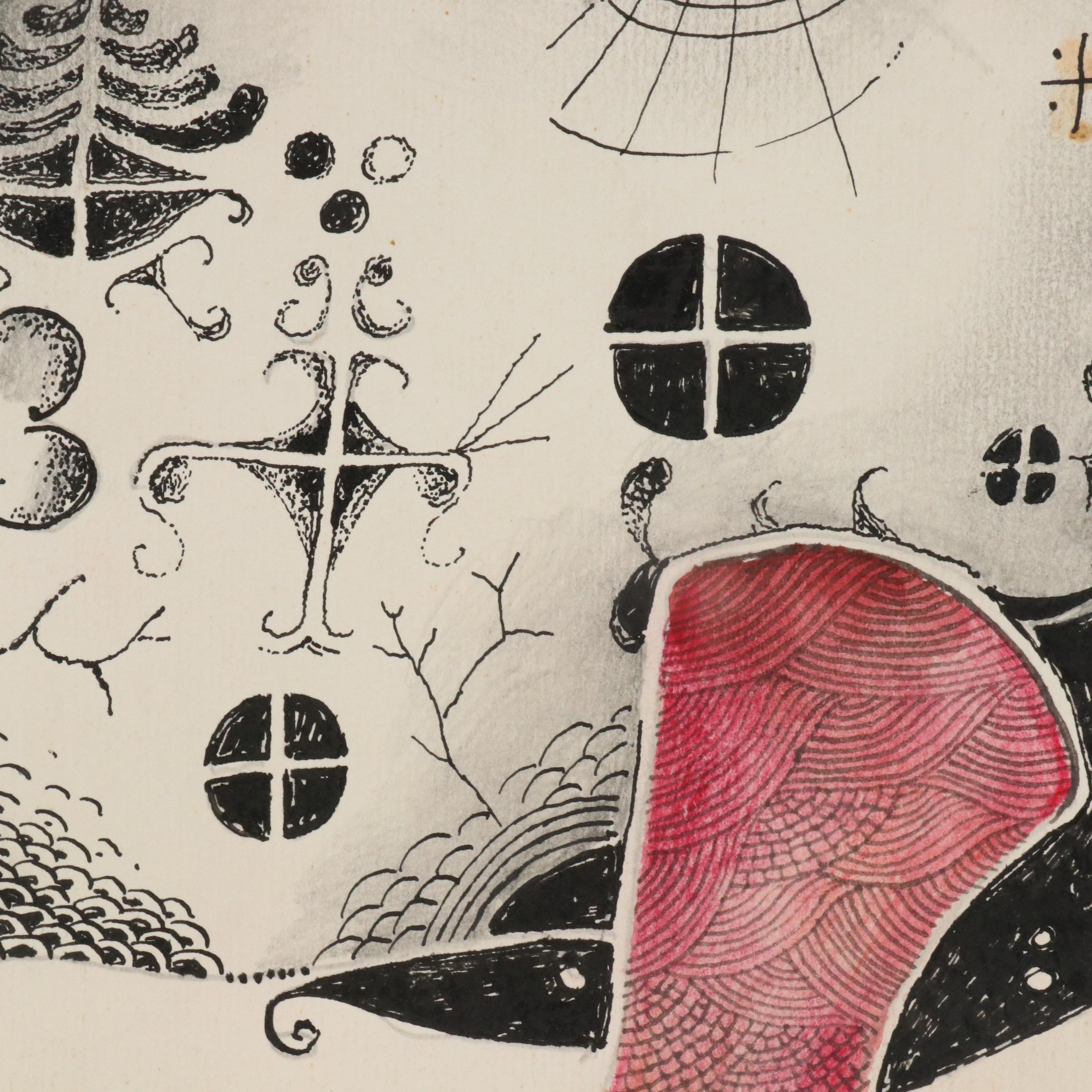 Nikolay Kuk Mixed Media Figural Surrealist Illustration, 1998