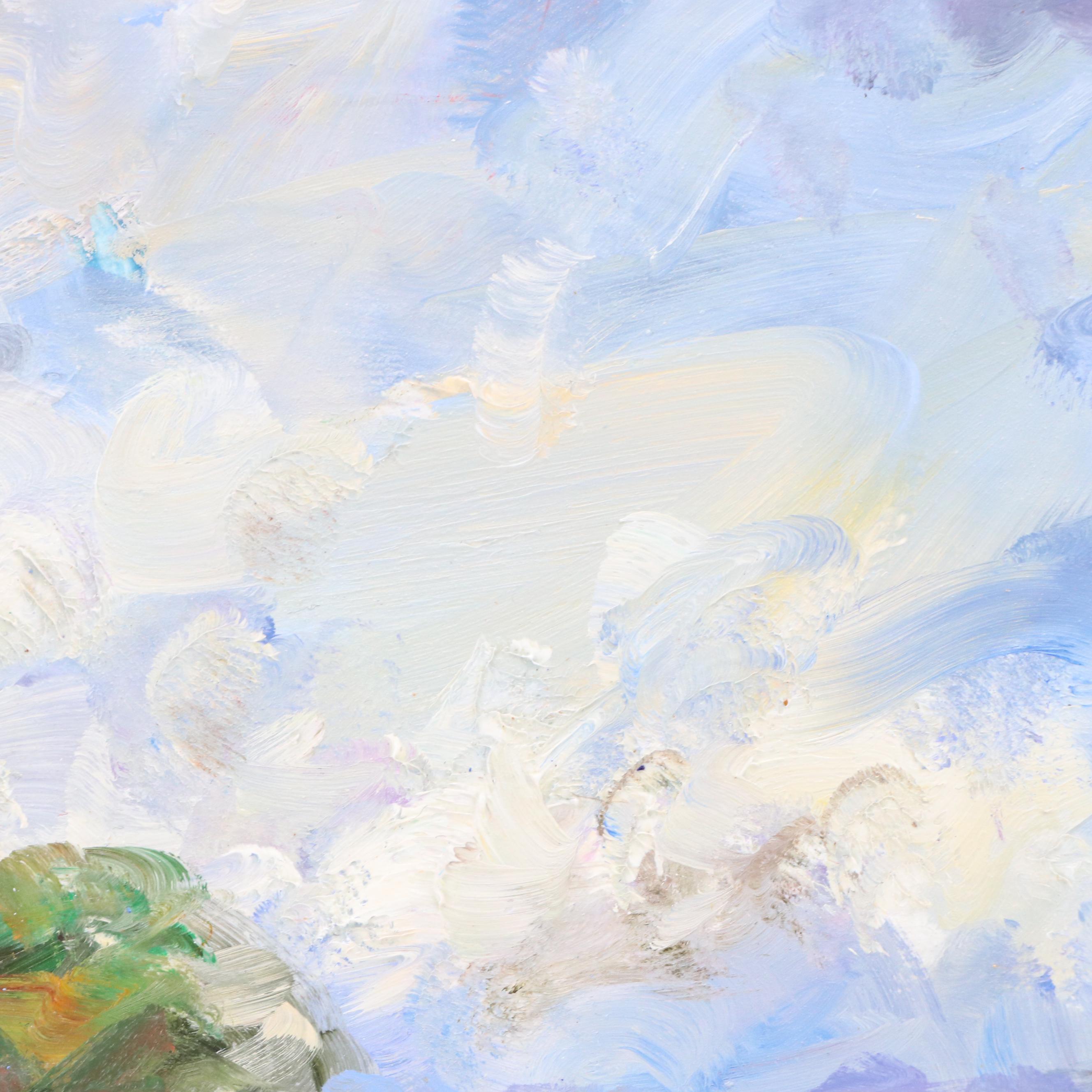 Nino Pippa French Landscape Oil Painting "Field on the Rhone Valley," 2012