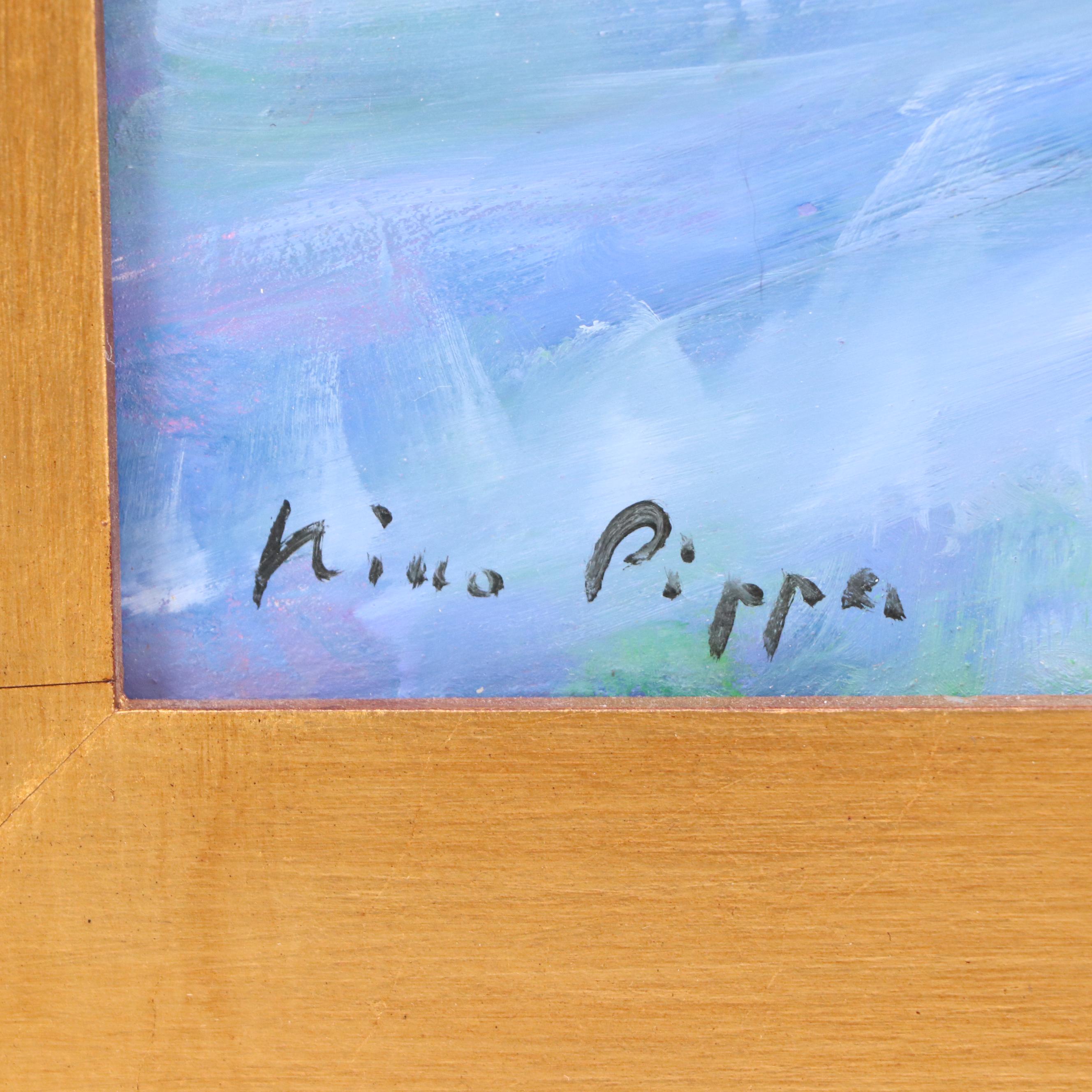 Nino Pippa French Landscape Oil Painting "Field on the Rhone Valley," 2012