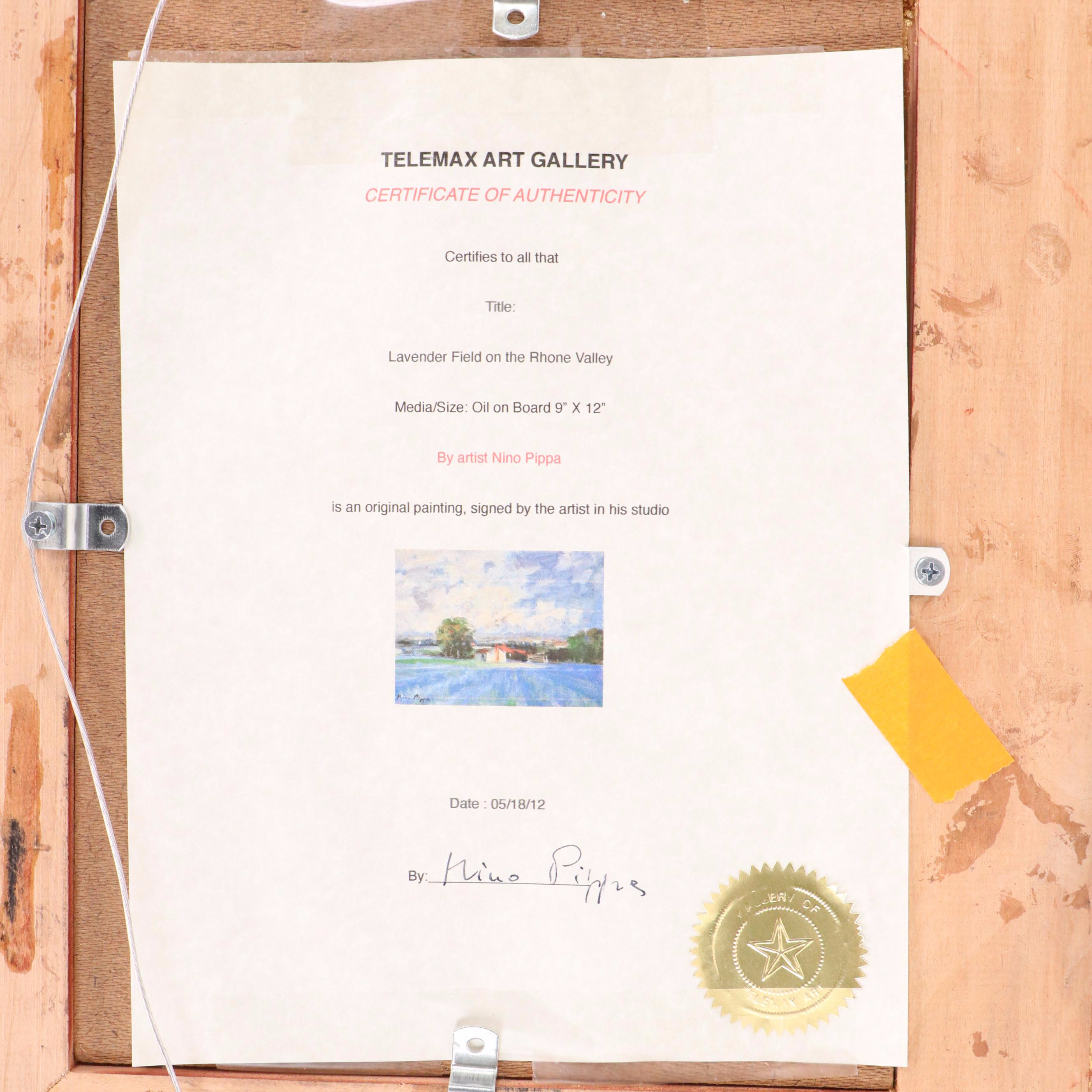 Nino Pippa French Landscape Oil Painting "Field on the Rhone Valley," 2012