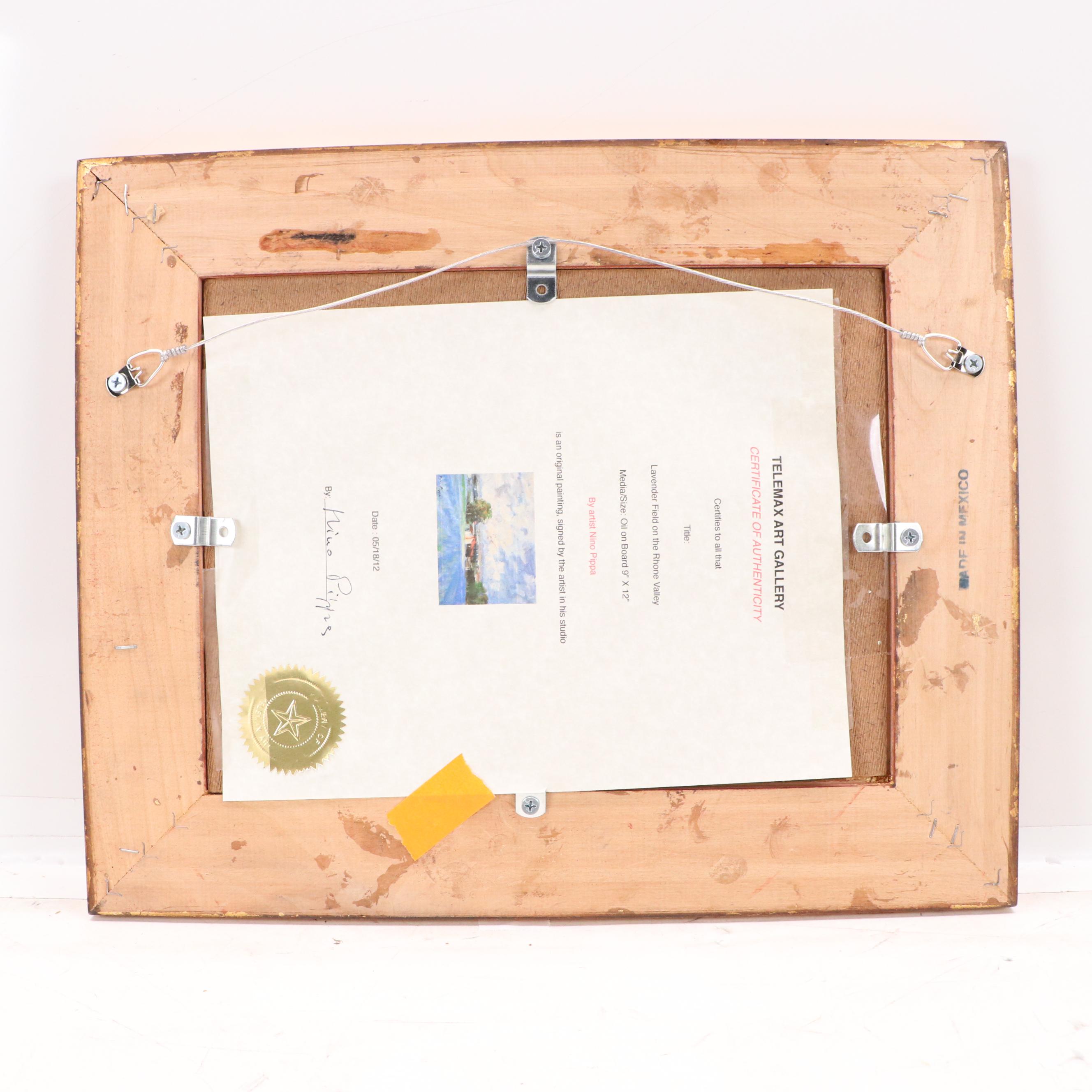 Nino Pippa French Landscape Oil Painting "Field on the Rhone Valley," 2012