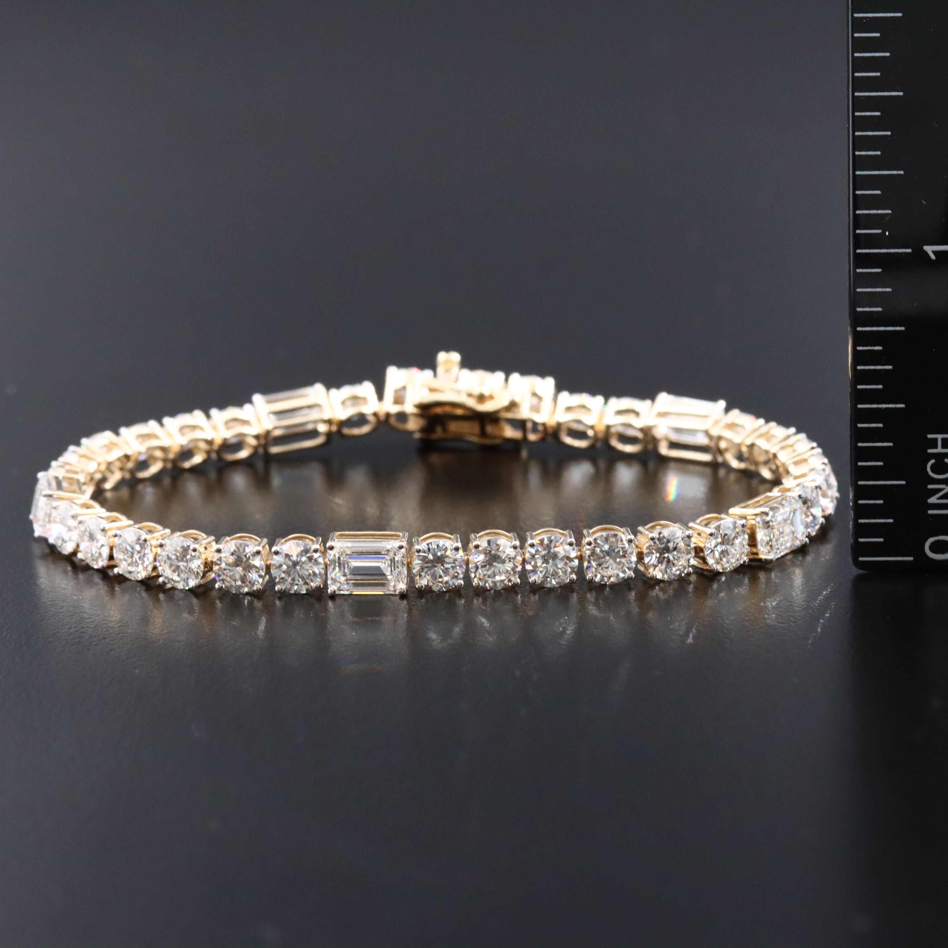14K 12.95 CTW Lab Grown Diamond Station Line Bracelet