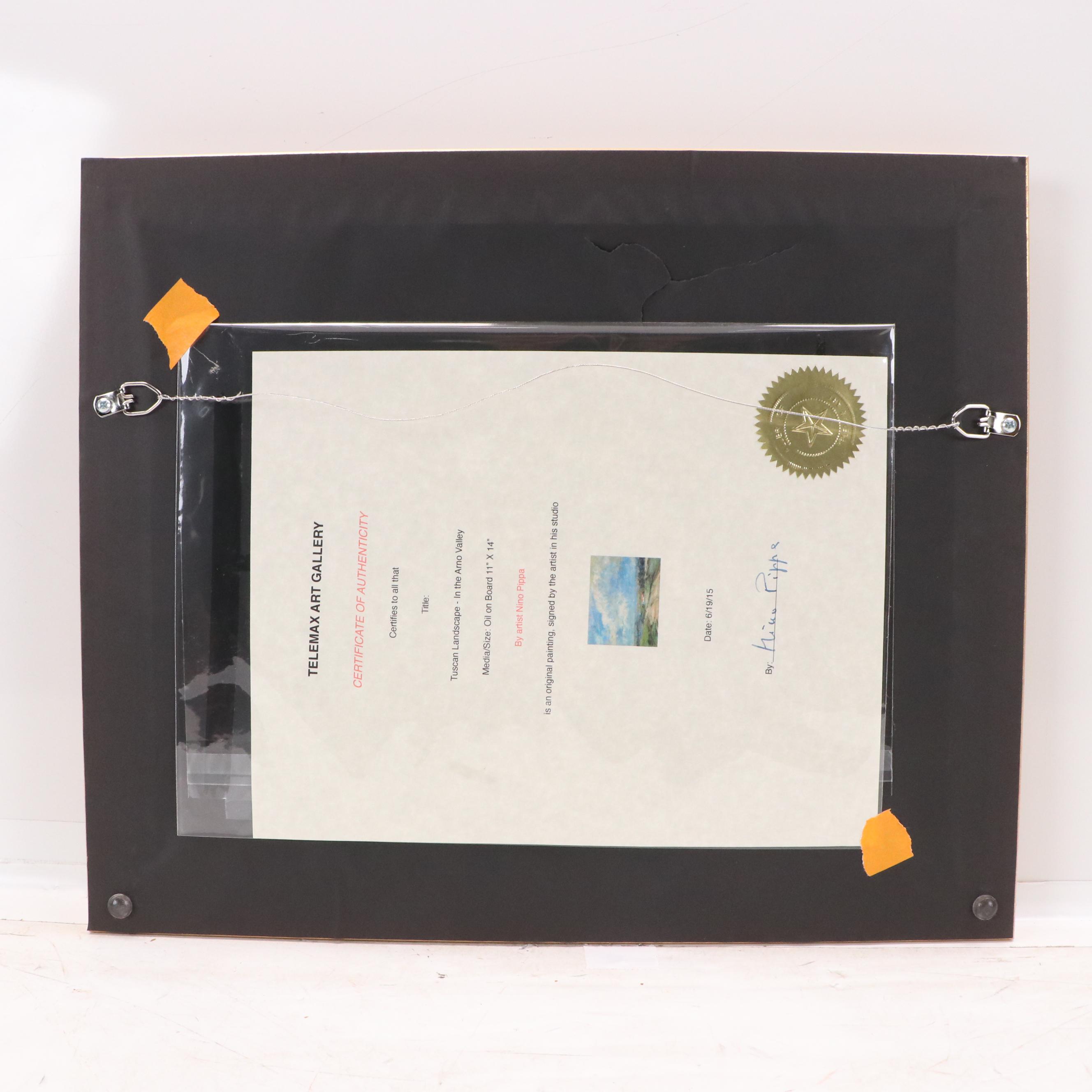 Nino Pippa Landscape Oil Painting "Tuscan Landscape - in the Arno Valley"