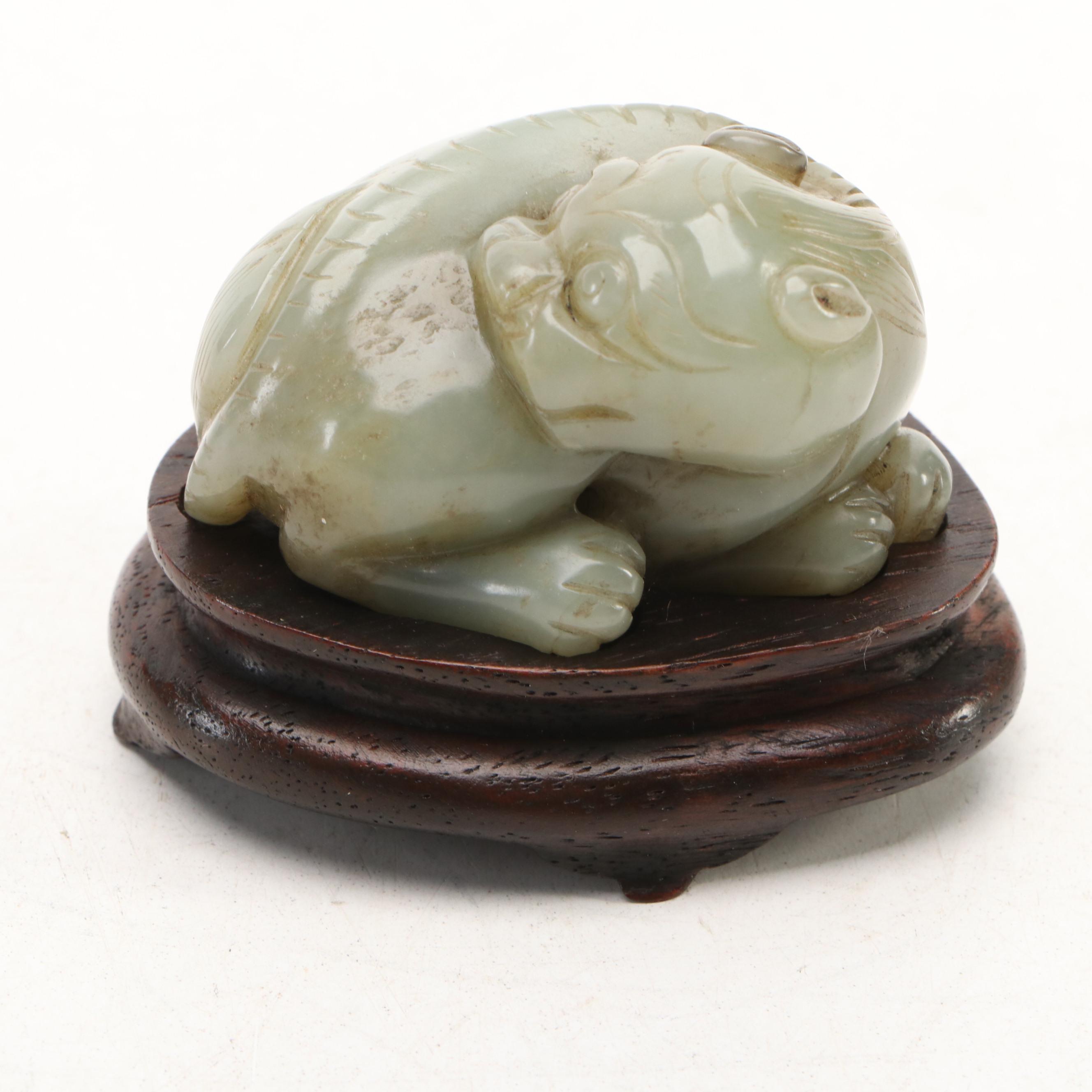 Chinese Carved Nephrite Cat